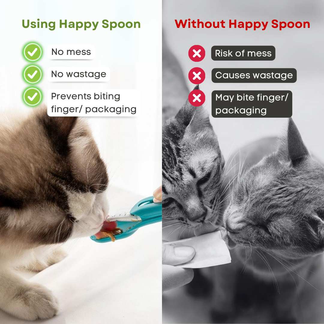 Cat Wet Treat Spoon | Easy-to-Use Squeeze Tool for Feeding Wet Cat Treats and Canned Food