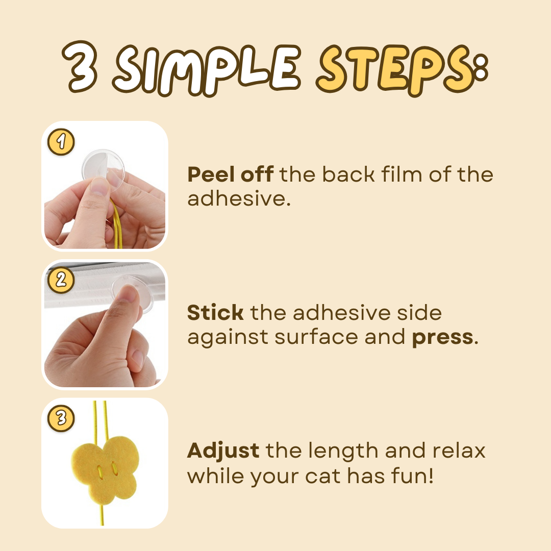 Dangling Cat Toy Set 6 PCS | Interactive Hanging Toys for Indoor Cats with Adjustable Height