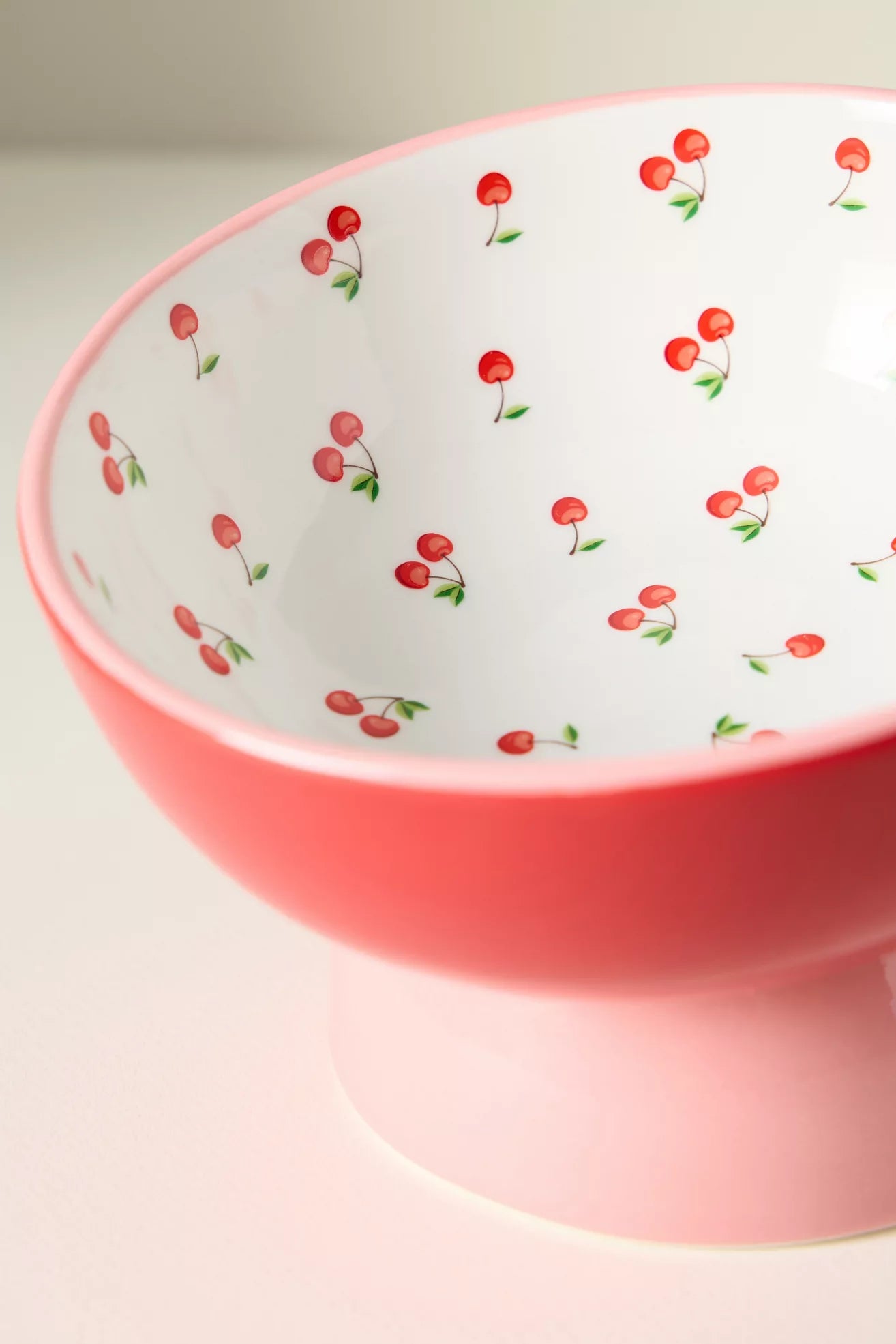 Cherry-Red Ceramic Pet Bowl | Non-Slip Dog & Cat Feeding Dish