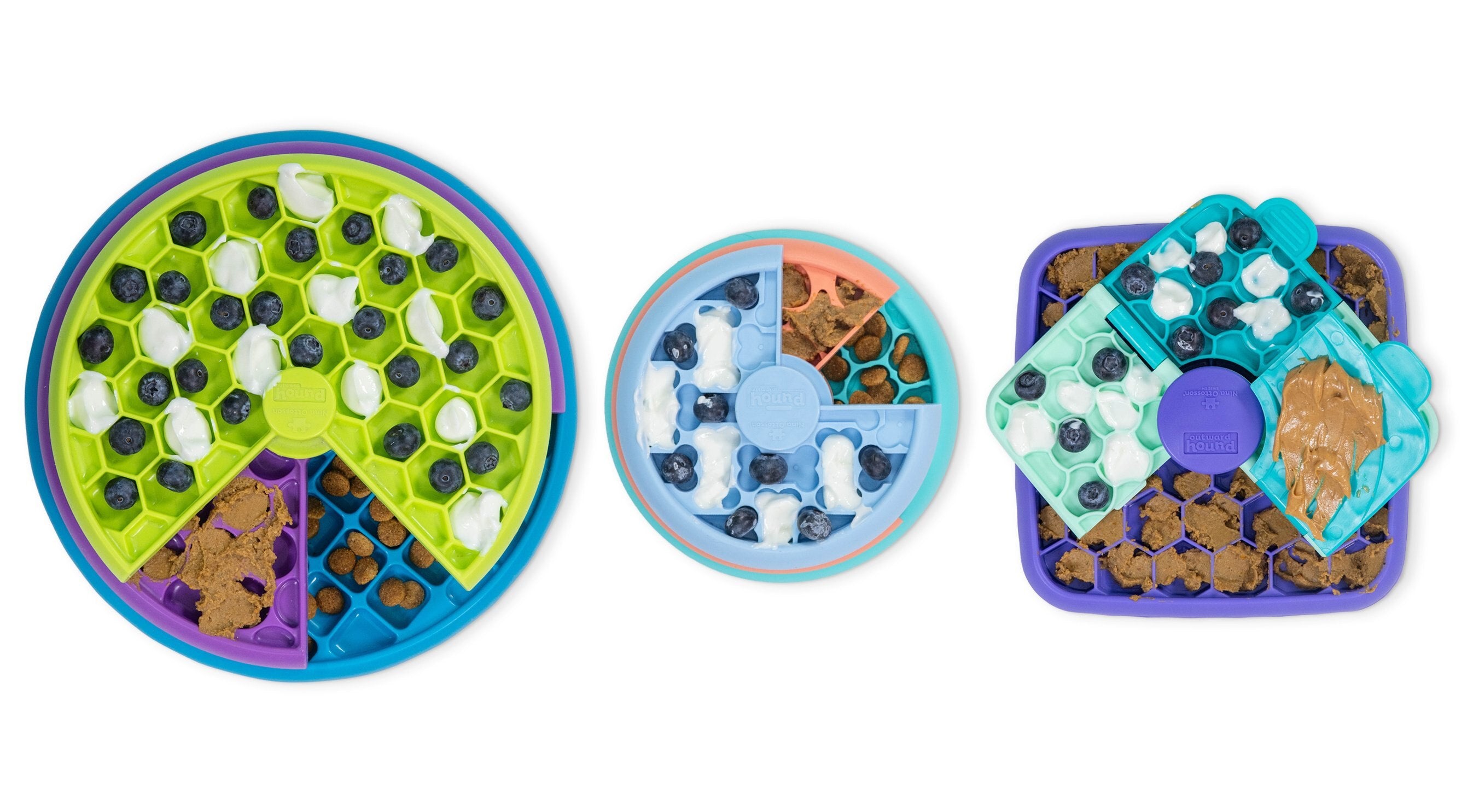 Interactive 3-in-1 Dog Puzzle Feeder & Lick Mat, Slow Feeding Toy for Mental Stimulation, Multicolor, One-Size, 2-Cup Capacity | Durable BPA-Free Pet Bowl