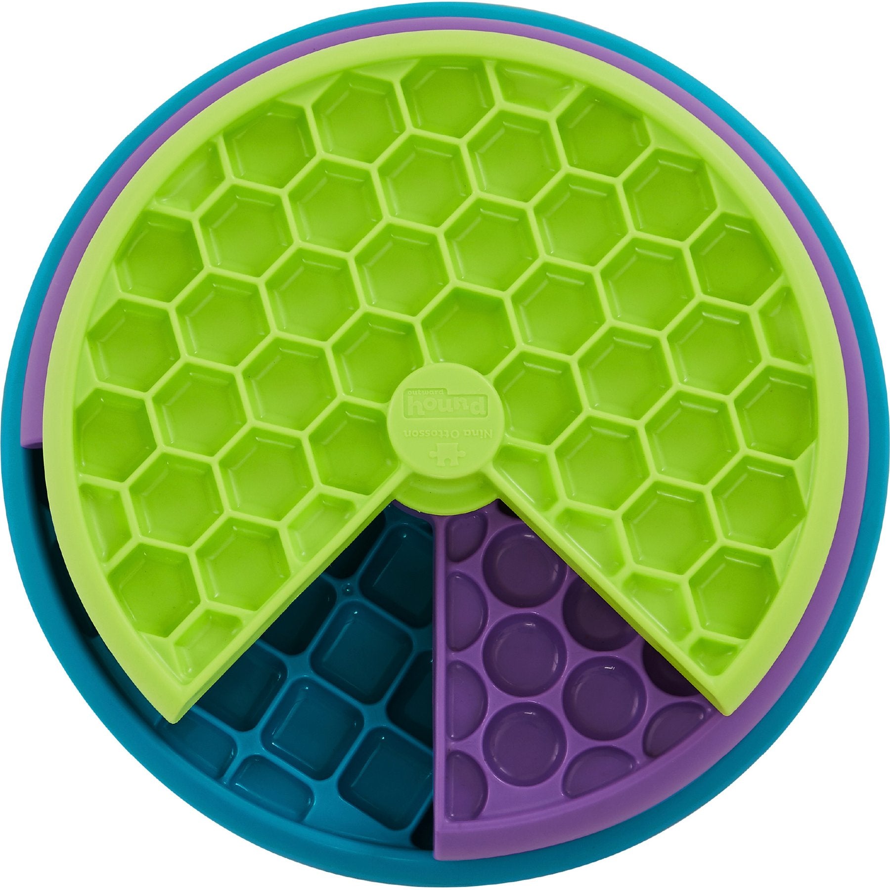 Interactive 3-in-1 Dog Puzzle Feeder & Lick Mat, Slow Feeding Toy for Mental Stimulation, Multicolor, One-Size, 2-Cup Capacity | Durable BPA-Free Pet Bowl