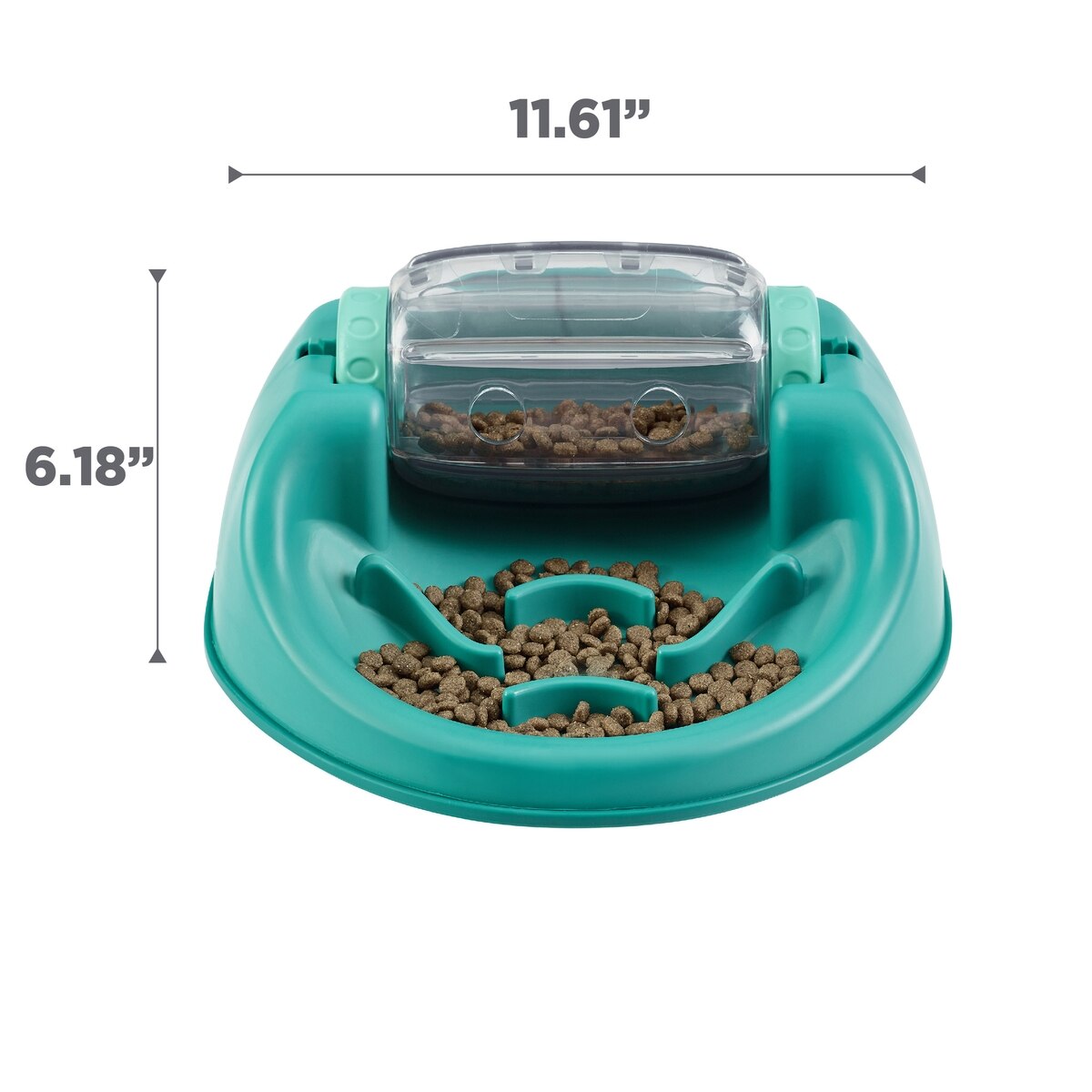 Interactive Spin N' Eat Dog Puzzle Feeder & Slow-Feed Toy, Mental Stimulation Game for Dogs, Green, One-Size, 2-Cup Capacity | Engaging Pet Activity for Anxiety Relief & Slower Eating