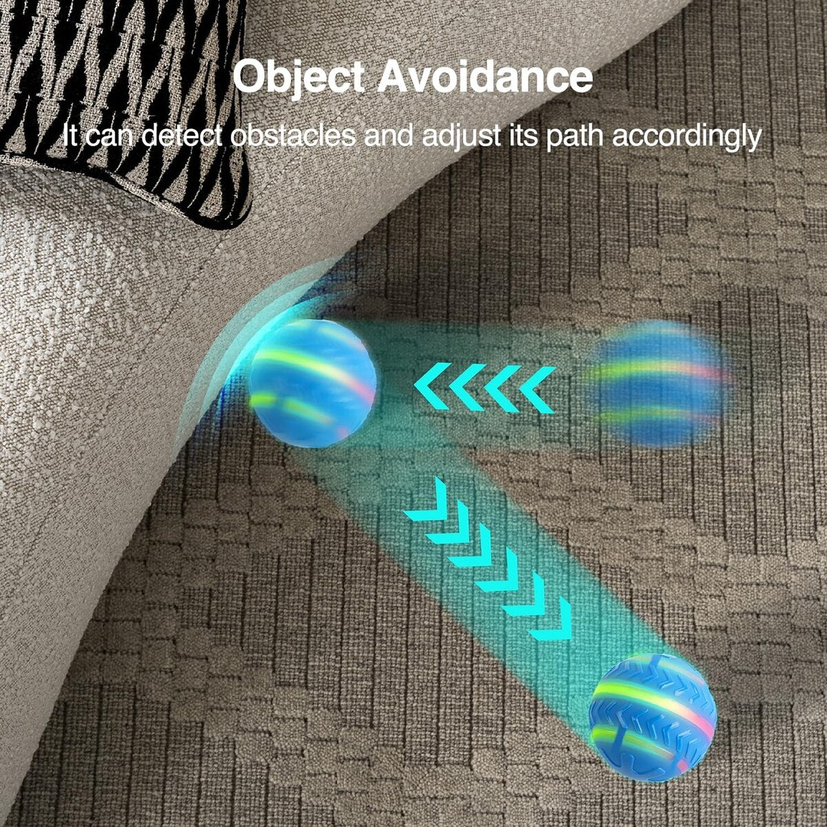 Motion Activated Interactive Dog Toy Ball with LED Lights, 3.3-Inch | USB Rechargeable, Irregular Rolling & Bouncing for Playtime Fun & Mental Stimulation