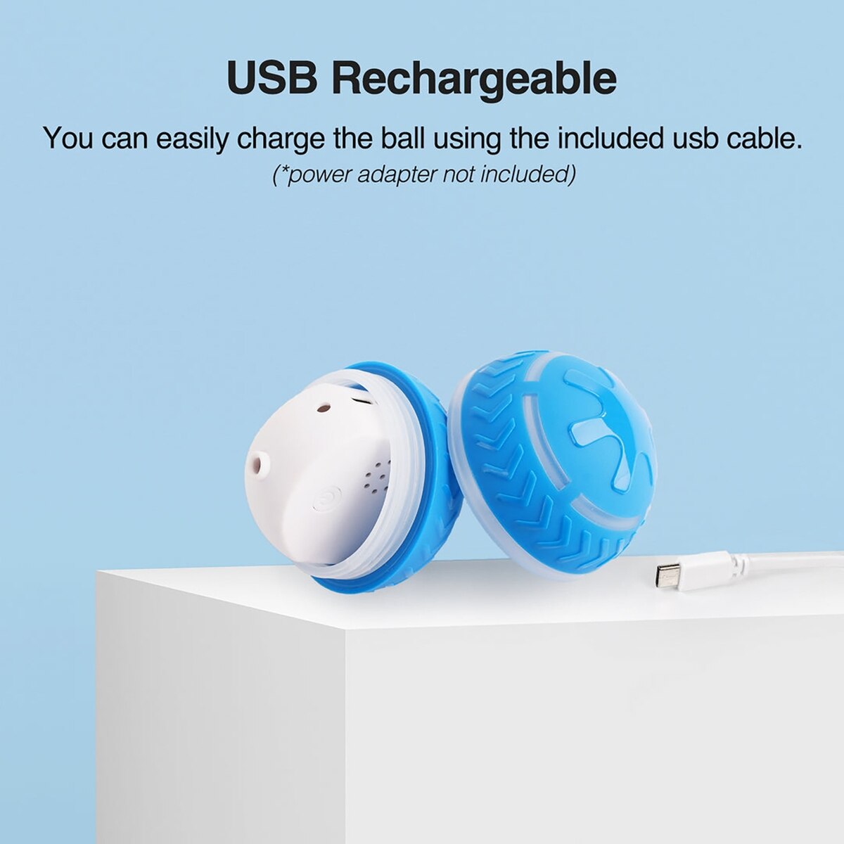 Motion Activated Interactive Dog Toy Ball with LED Lights, 3.3-Inch | USB Rechargeable, Irregular Rolling & Bouncing for Playtime Fun & Mental Stimulation