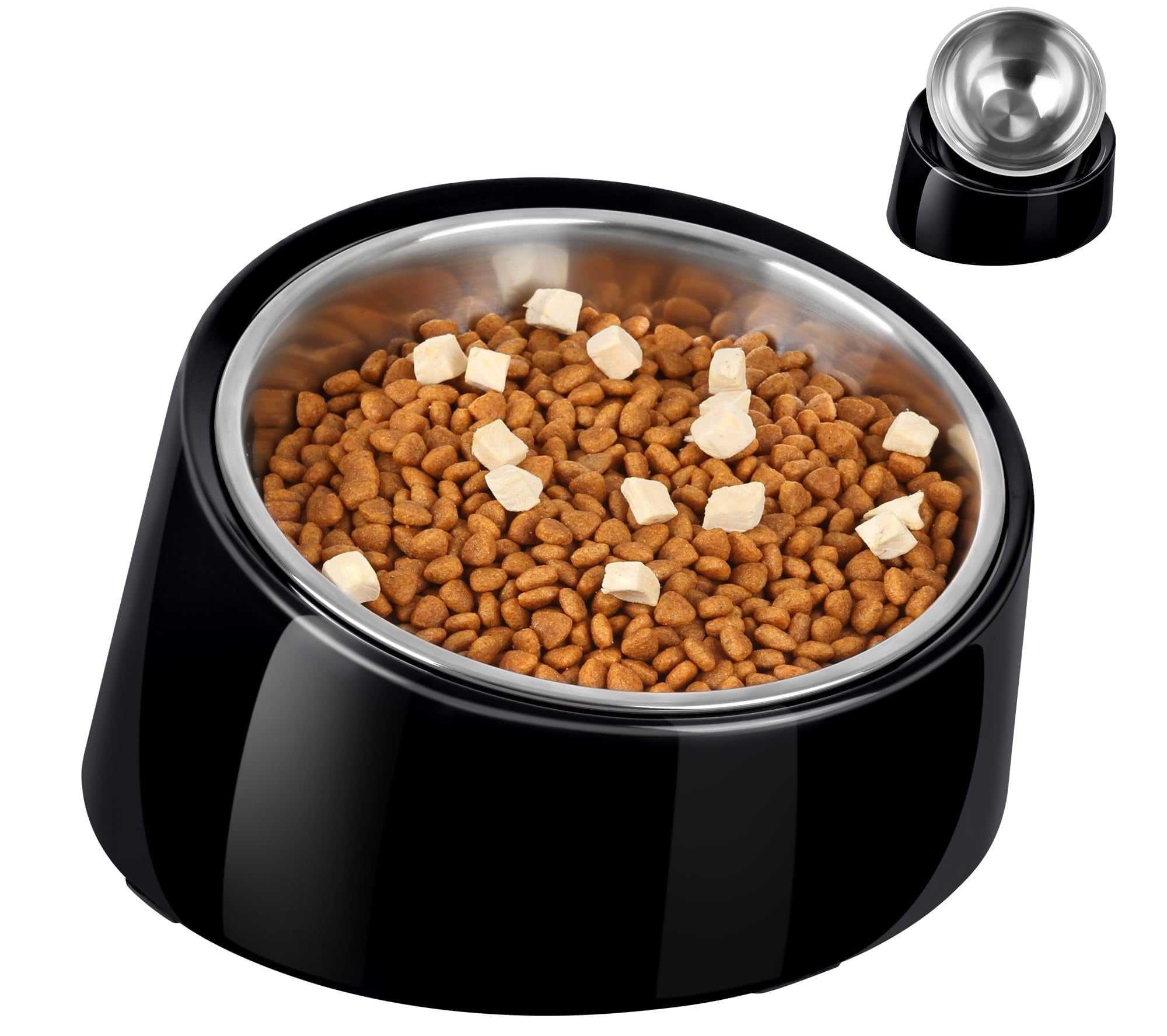 Ergonomic Slanted Dog Bowl for Dogs and Cats, 15° Tilted Design, Non-Spill & Non-Skid Feeder, Easy Reach Food Bowl for Better Digestion, 1-Cup Capacity, Bright Orange