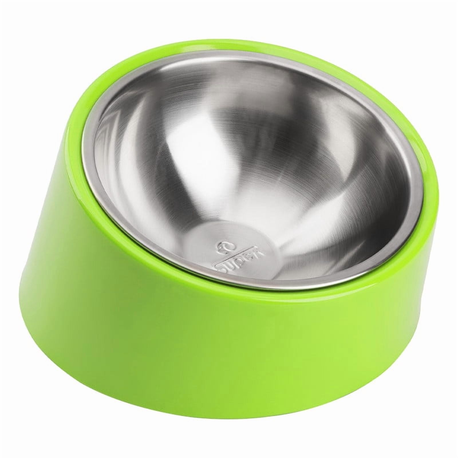 Ergonomic Slanted Dog Bowl for Dogs and Cats, 15° Tilted Design, Non-Spill & Non-Skid Feeder, Easy Reach Food Bowl for Better Digestion, 1-Cup Capacity, Bright Orange