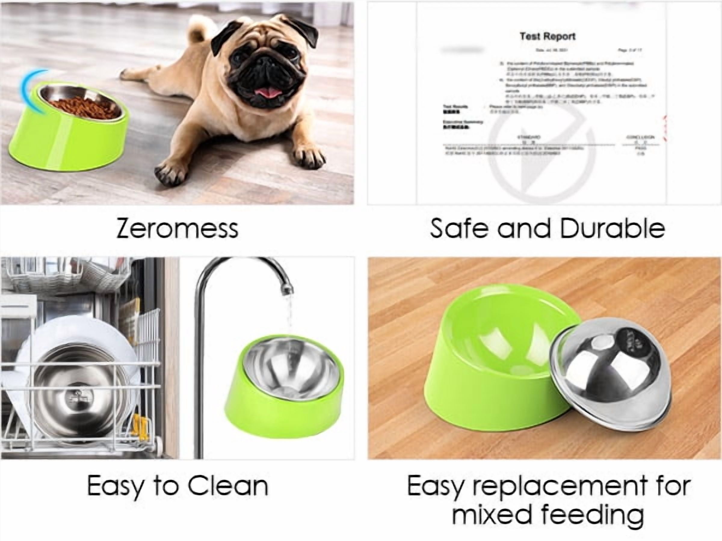 Ergonomic Slanted Dog Bowl for Dogs and Cats, 15° Tilted Design, Non-Spill & Non-Skid Feeder, Easy Reach Food Bowl for Better Digestion, 1-Cup Capacity, Bright Orange