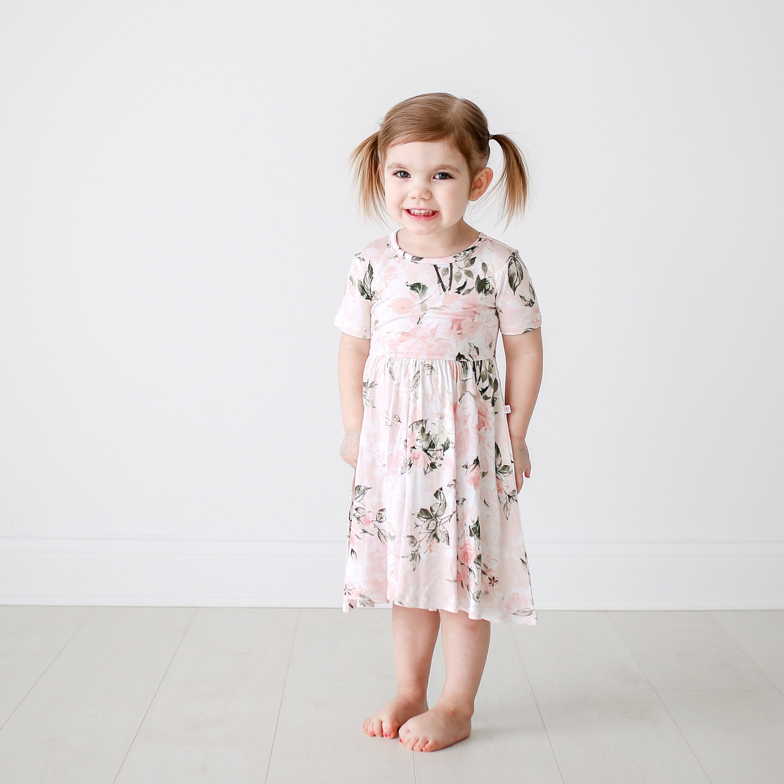 Vintage Pink Rose Twirl Dress