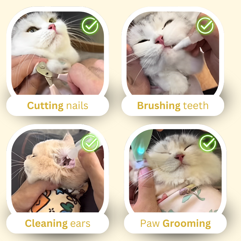 Purrito Style Cat Grooming Wrap | Soft Calming Restraint Blanket for Nail Trimming and Pet Care