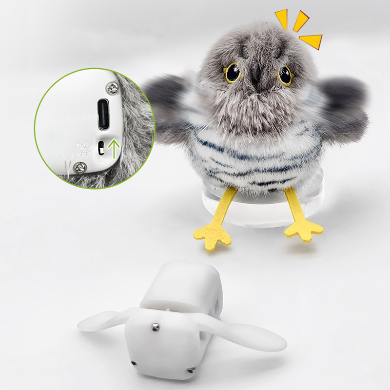 Interactive Flying Bird Cat Toy | Touch Activated Rechargeable Hanging Toy with Realistic Wing Motion