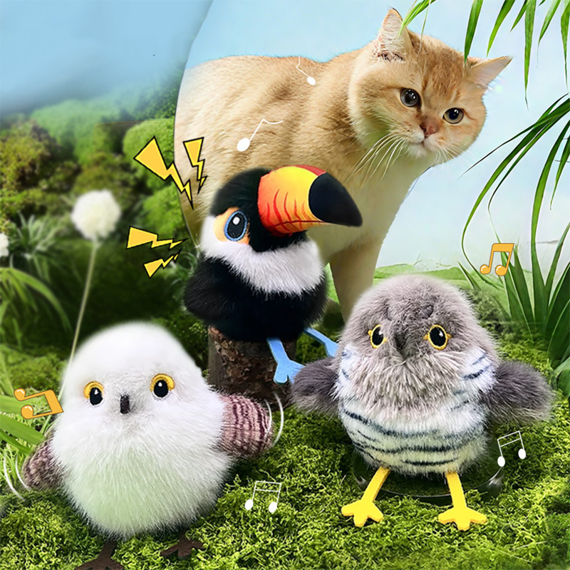 Interactive Flying Bird Cat Toy | Touch Activated Rechargeable Hanging Toy with Realistic Wing Motion