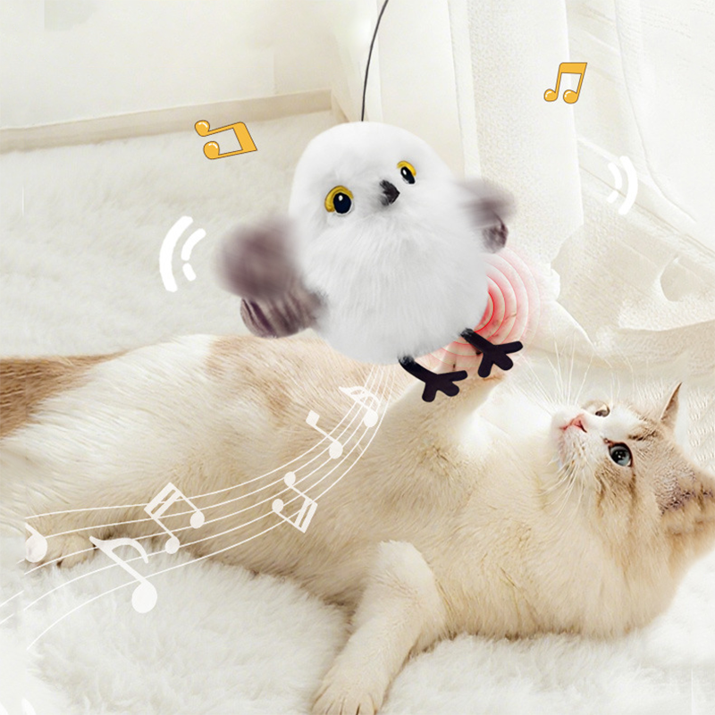 Interactive Flying Bird Cat Toy | Touch Activated Rechargeable Hanging Toy with Realistic Wing Motion