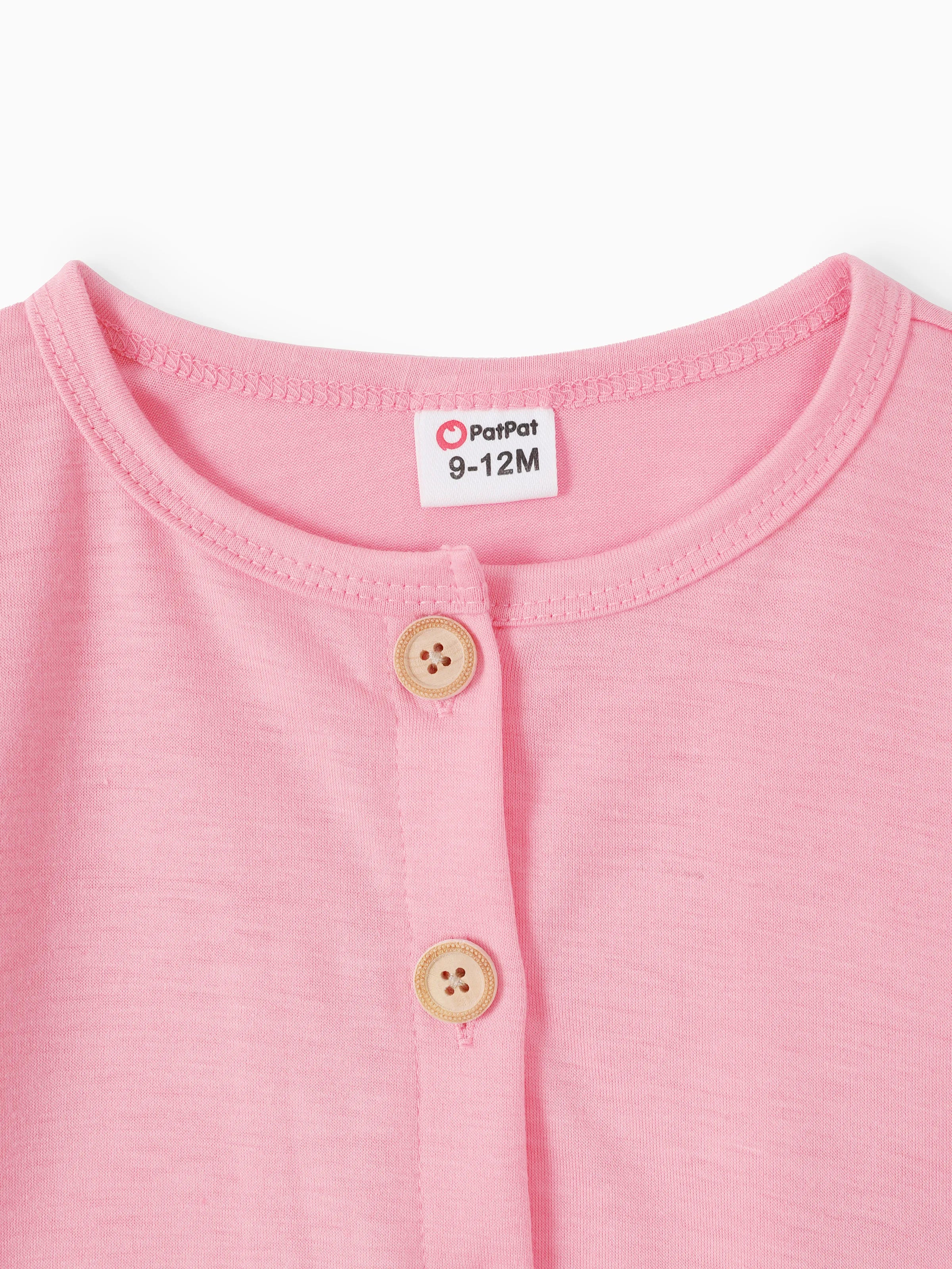 2pcs Baby Girl Pink Cardigan and Elephant Print Dress Set Pink