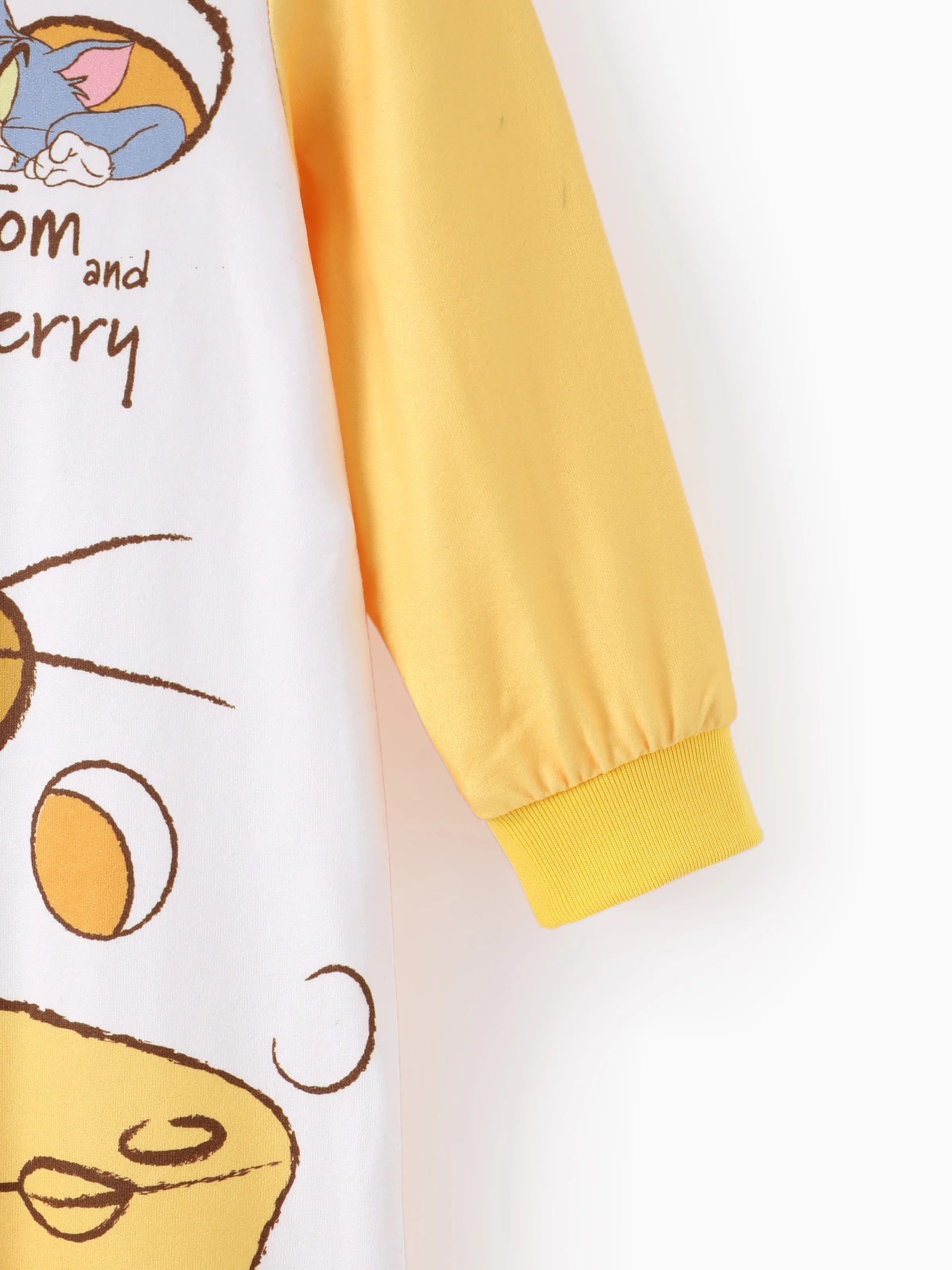 Tom and Jerry Baby Boy/Girl Cute Pattern Print Jumpsuit Yellow
