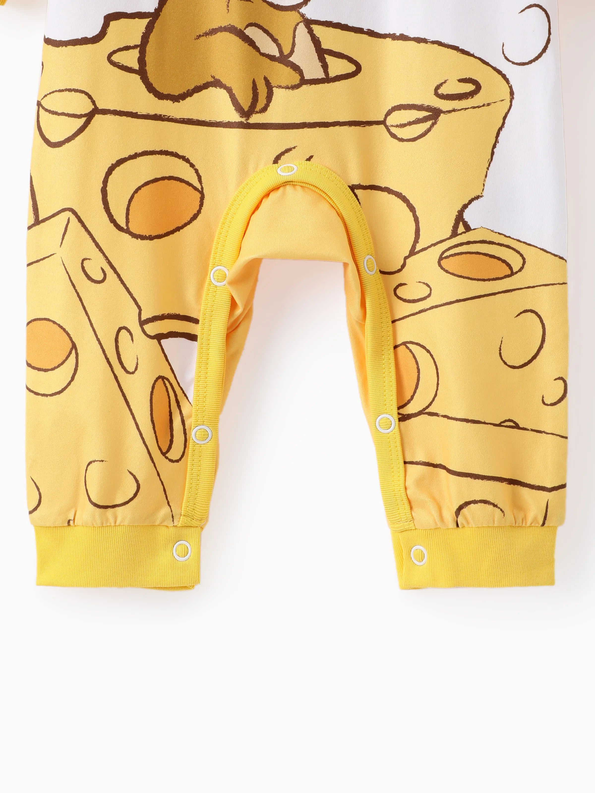 Tom and Jerry Baby Boy/Girl Cute Pattern Print Jumpsuit Yellow