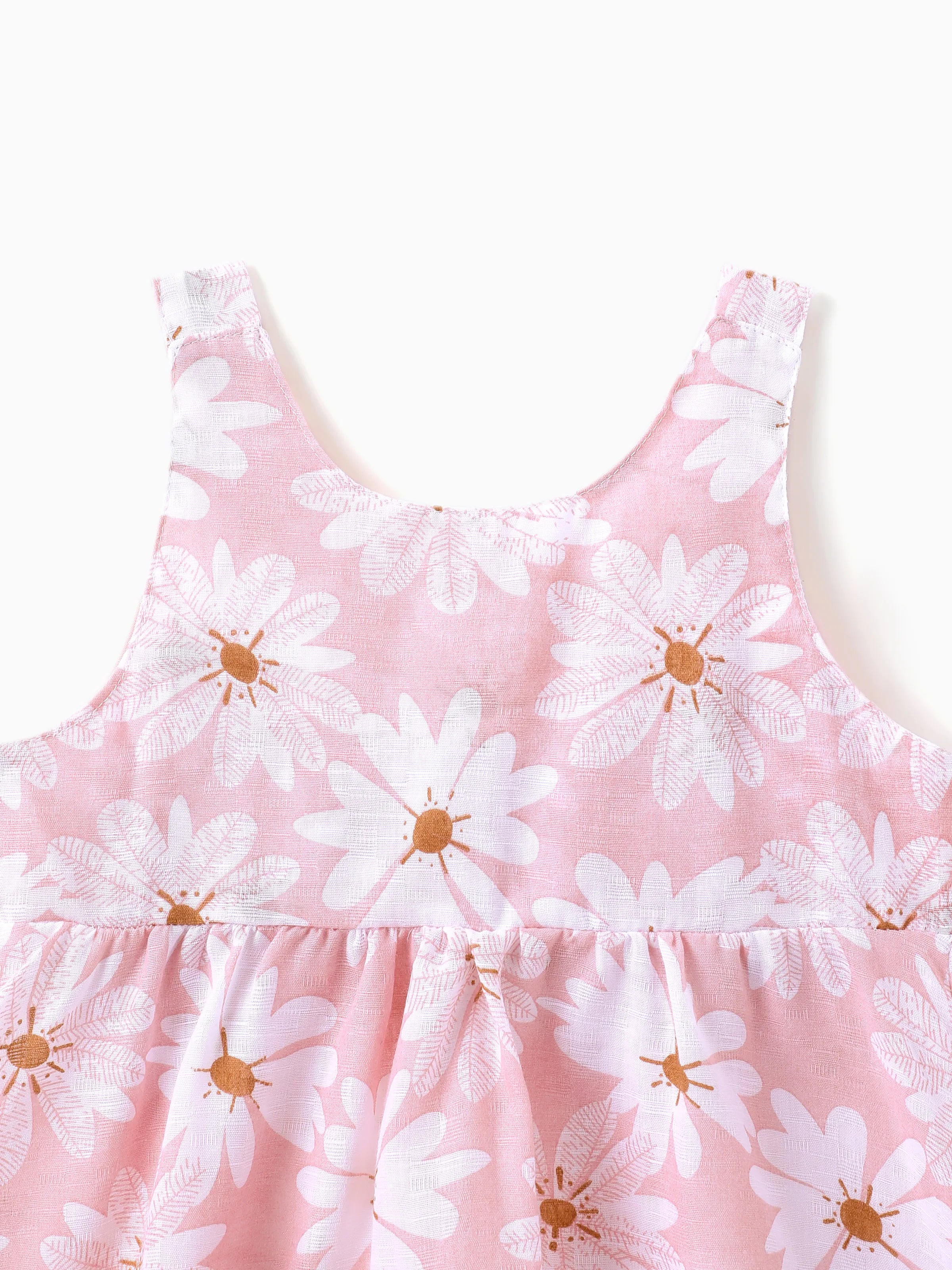 2pcs Baby Girl Little Daisy Bowknot Dress Set Pink