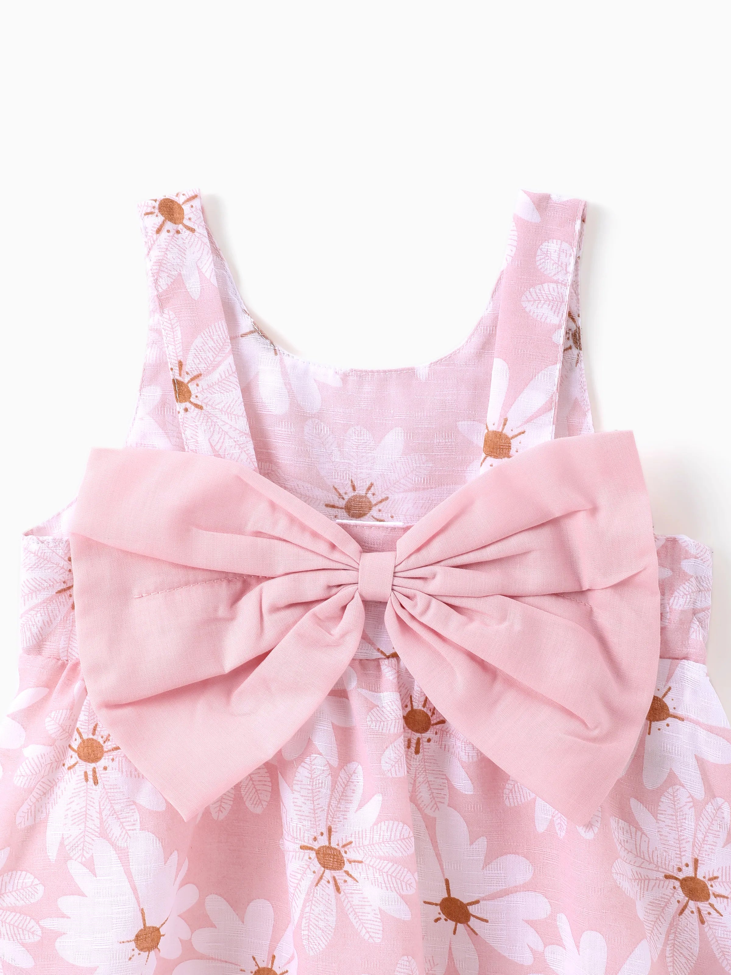 2pcs Baby Girl Little Daisy Bowknot Dress Set Pink