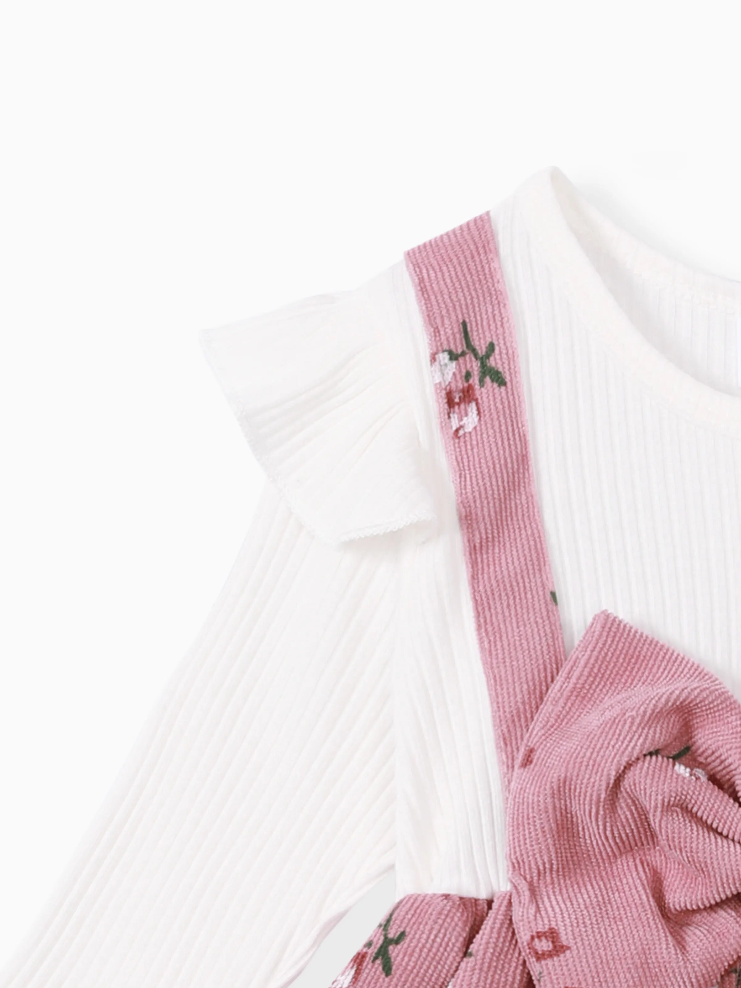 2pcs Baby Girl Floral Print Combo Dress with Headband Set ColorBlock