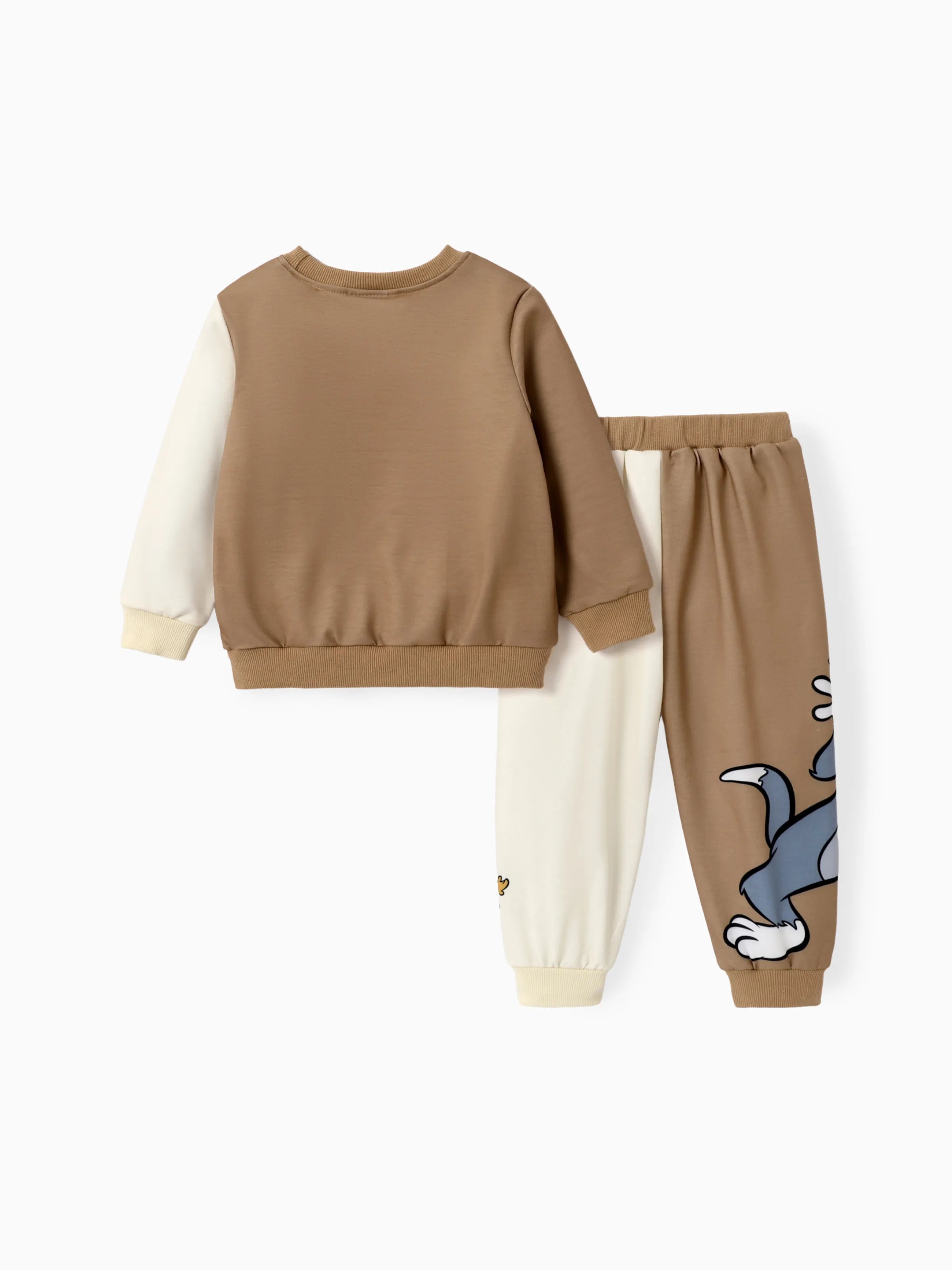 Tom and Jerry Toddler Boy Colorblock Character Print Long-sleeve Top and Pants Set Multi-color