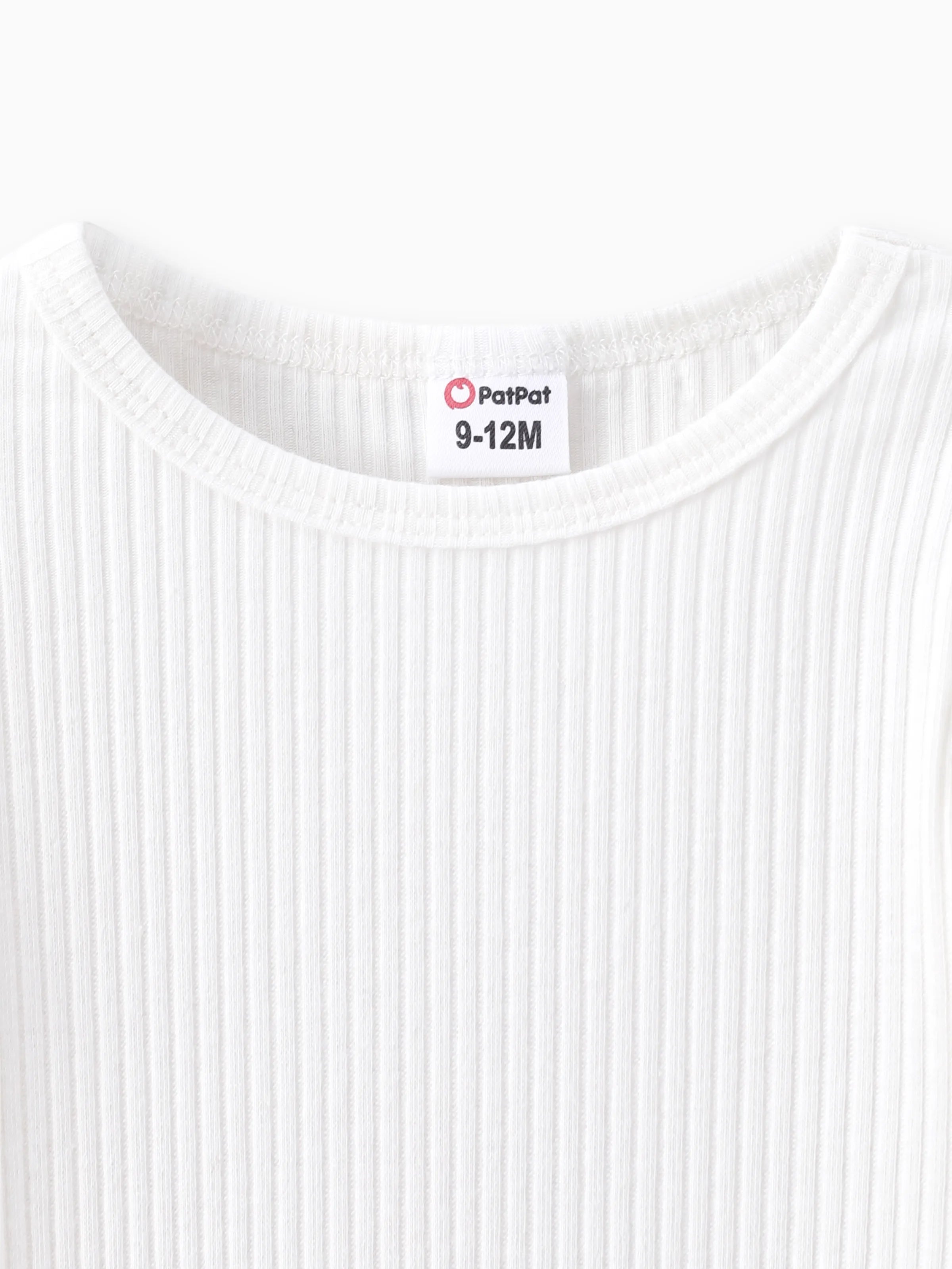 3pcs Baby Girl 95% Cotton Ribbed Ruffle Long-sleeve Top and Bow Front Skirt & Headband Set Pink