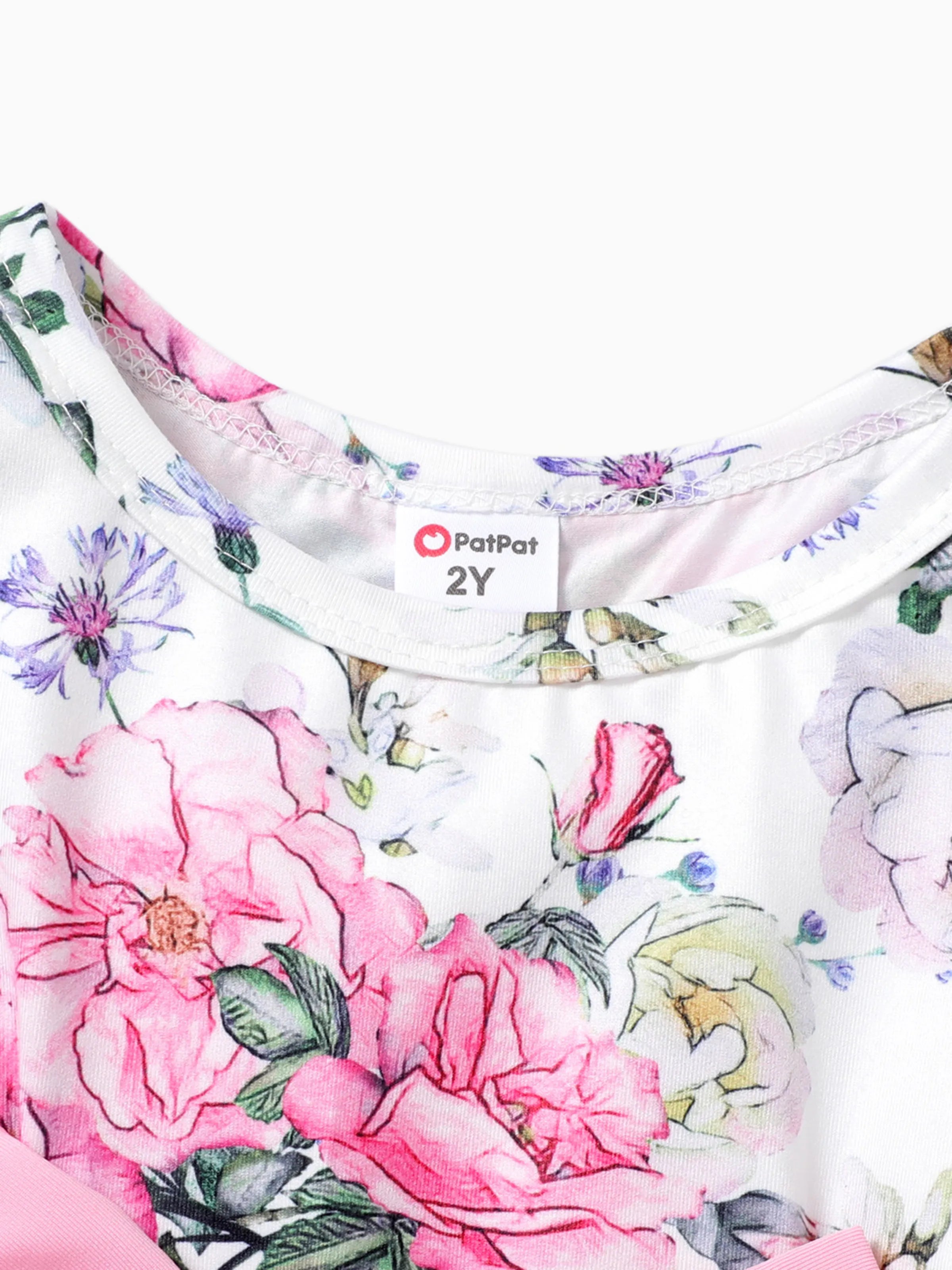 2PCS Childlike Toddler Girl Flower Hyper-Tactile Design Set Pink