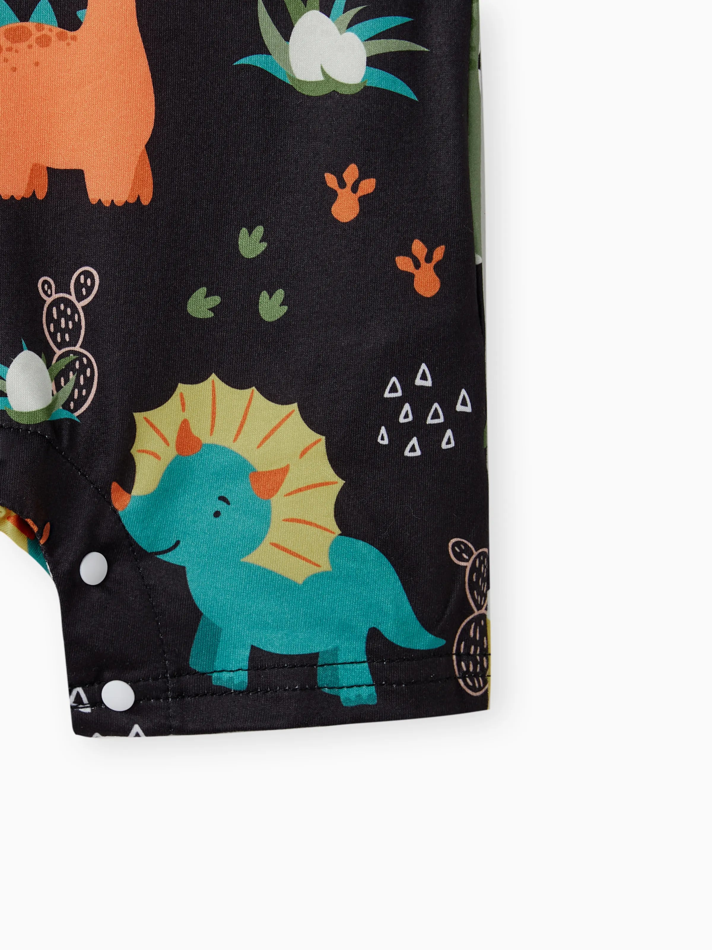 2pcs Baby Boy Short-sleeve Solid Tee and Allover Dinosaur Print Overall Romper Set Army green