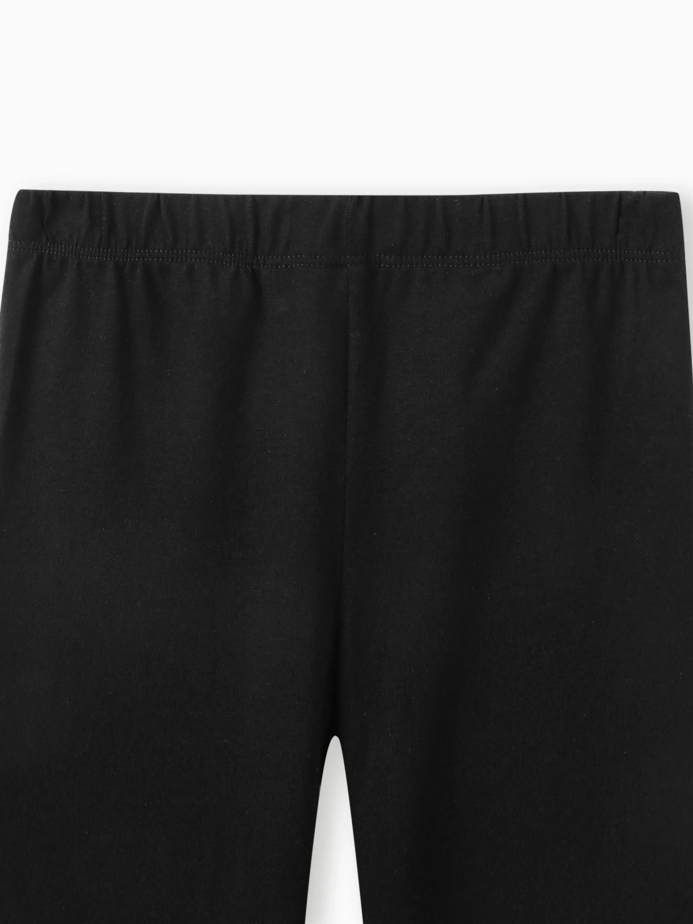 2-piece Toddler Girl Leopard Print Flutter Long-sleeve Top and Heart Pattern Pants Set Black