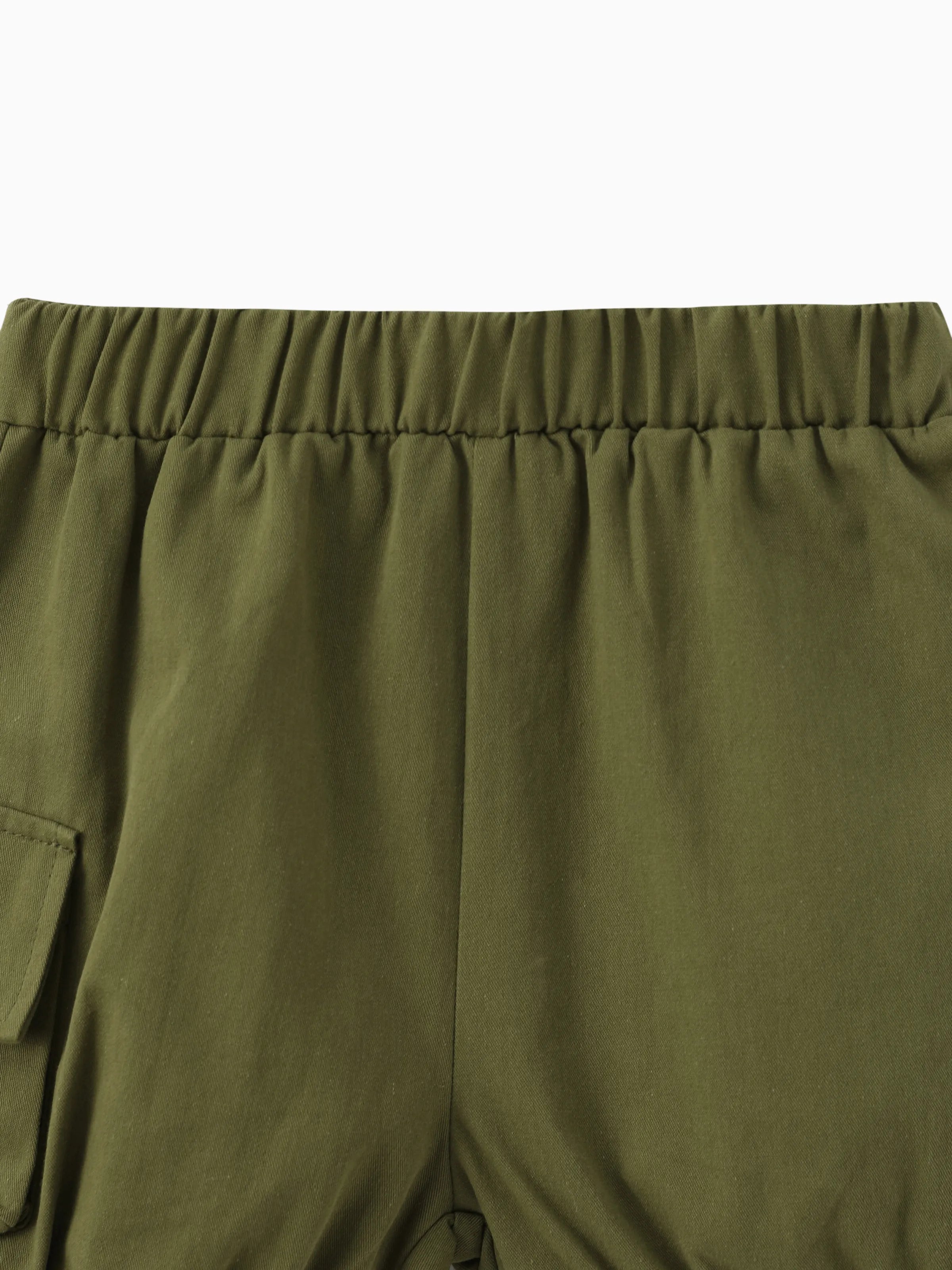 2pcs Toddler Boy Playful Dinosaur Print Tee & Cargo Shorts Set Yellow