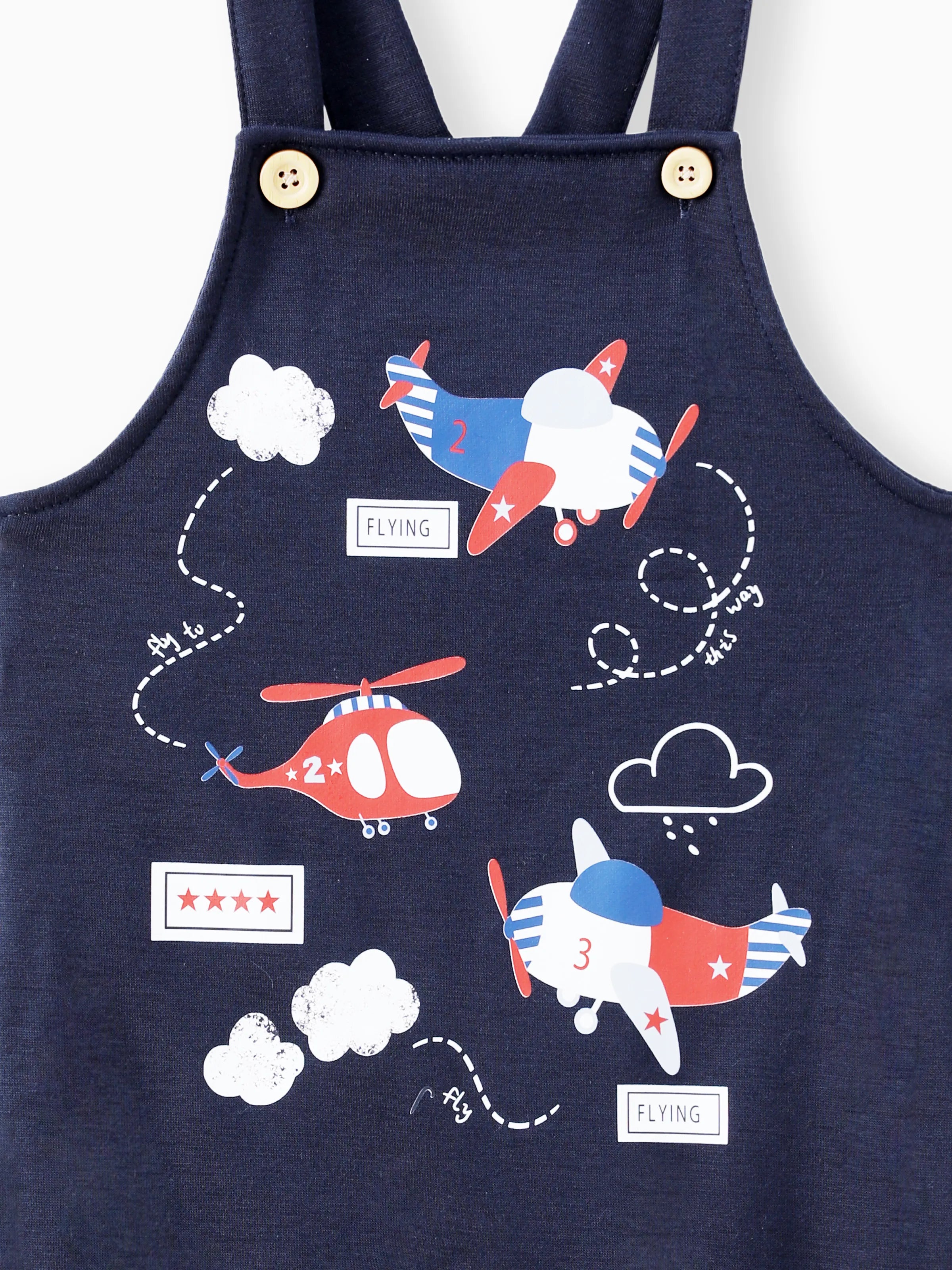 2pcs Baby Boy Airplane Pattern Hanging Strap Set Dark Blue