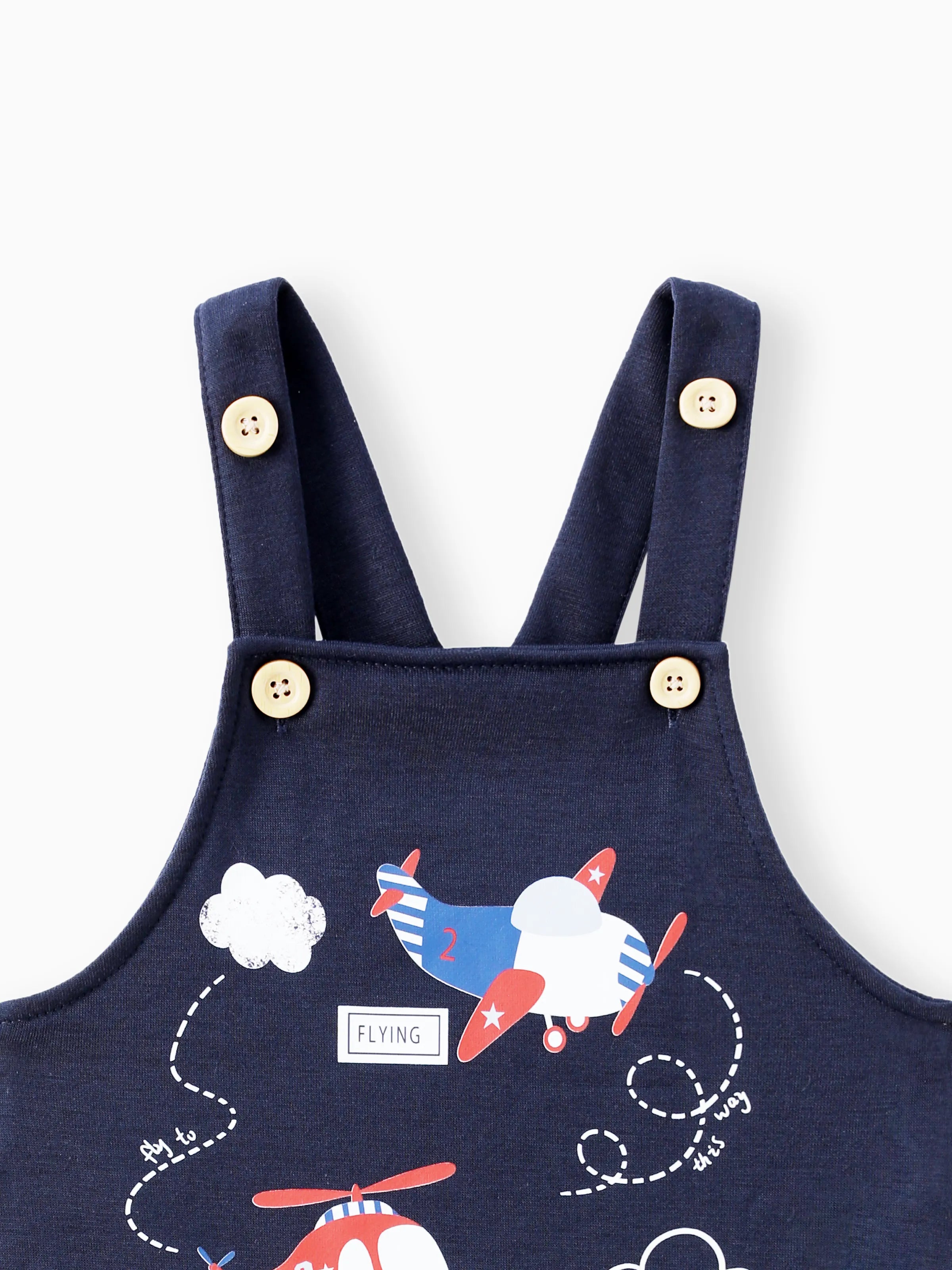 2pcs Baby Boy Airplane Pattern Hanging Strap Set Dark Blue