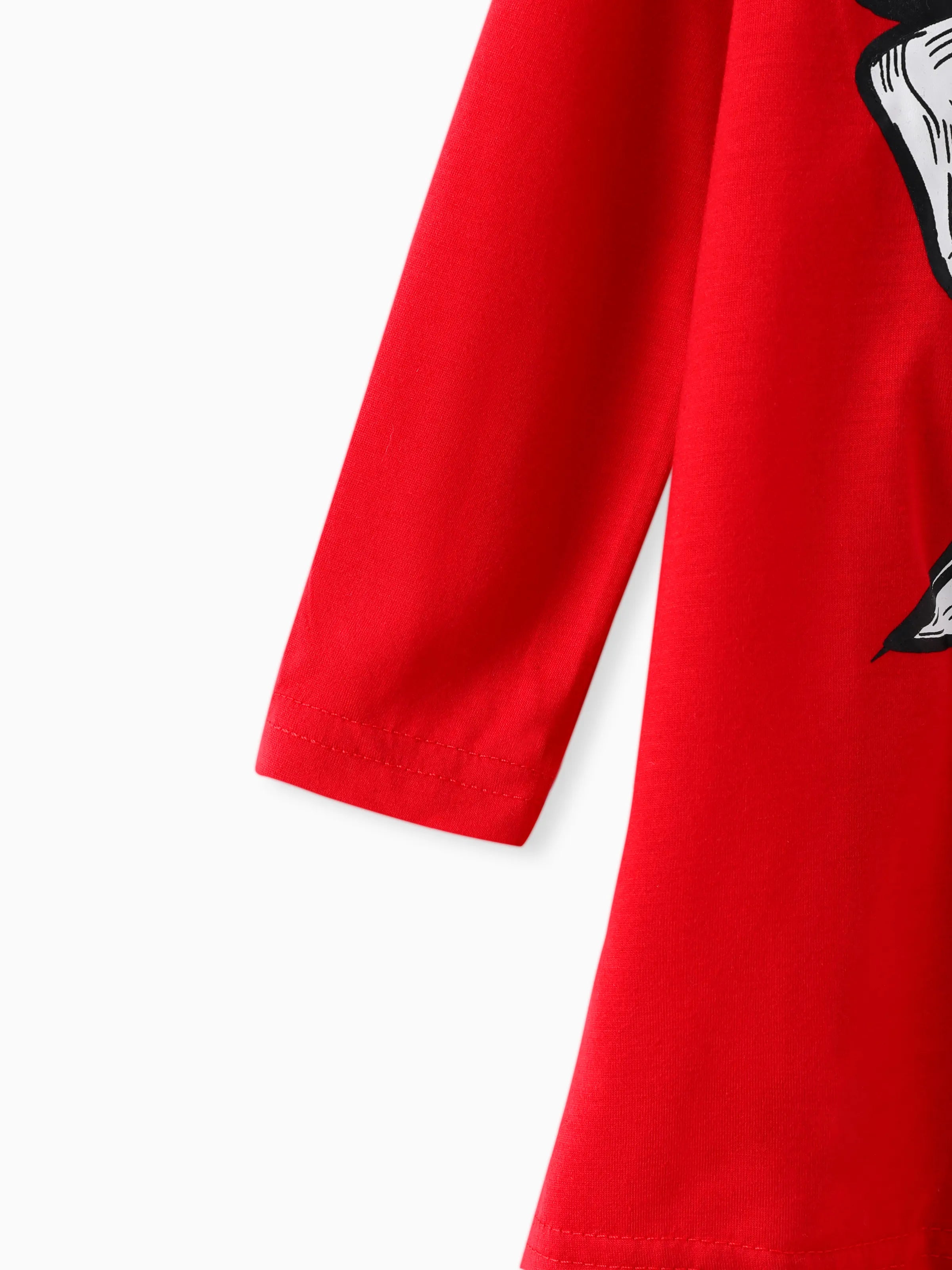 2pcs Toddler Girl Bowknot Print High Low Long-sleeve Tee and Houndstooth Leggings Set Red-2