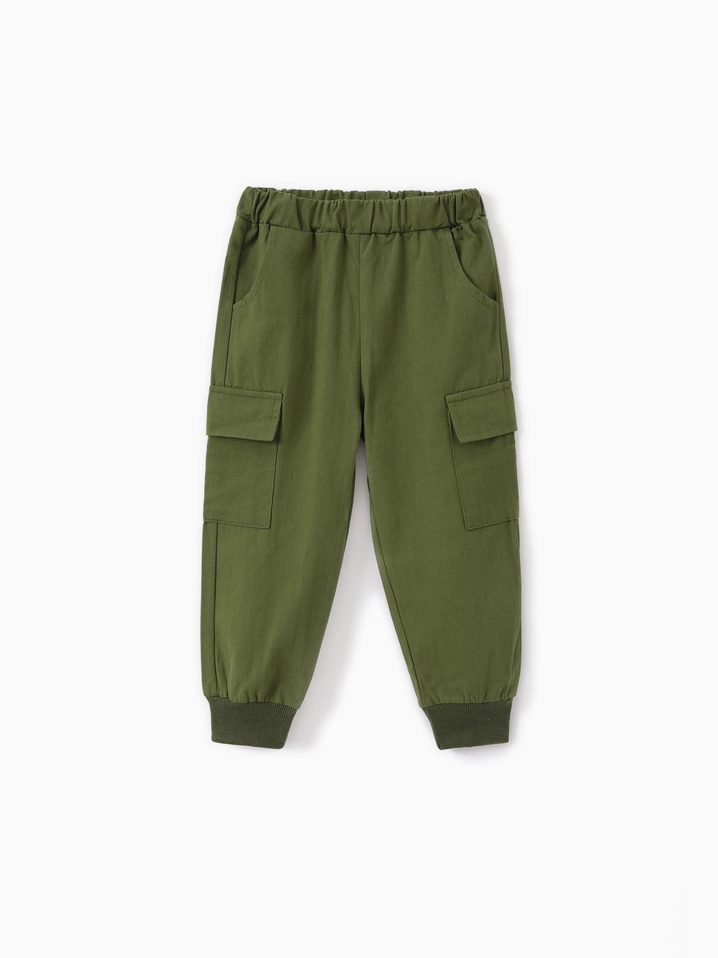 2pcs Toddler Boy Animal Pattern Patch Pocket Set Grey