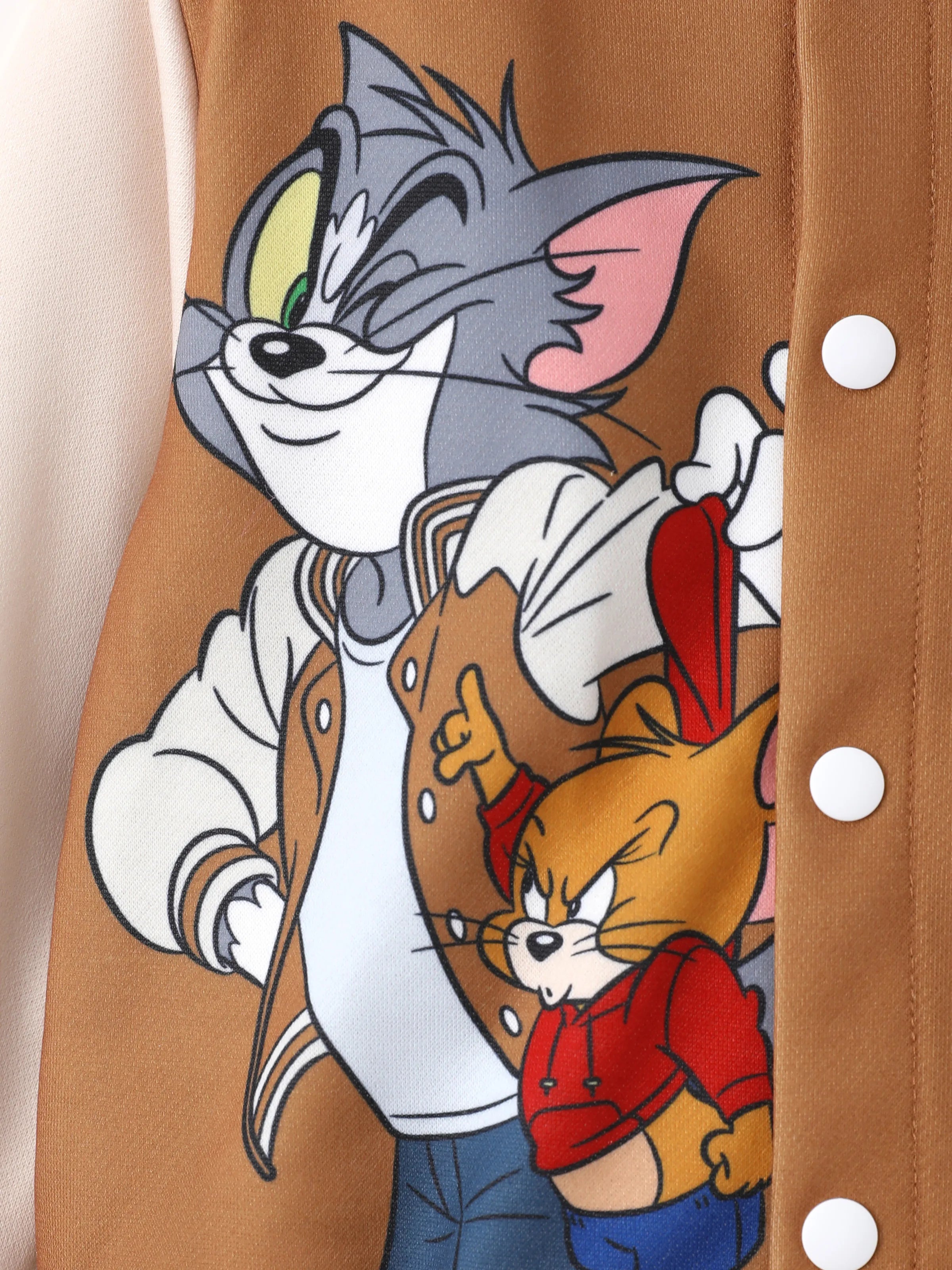 Tom and Jerry Toddler/Kid Boy/Girl Colorblock Long-sleeve Jacket lighttan