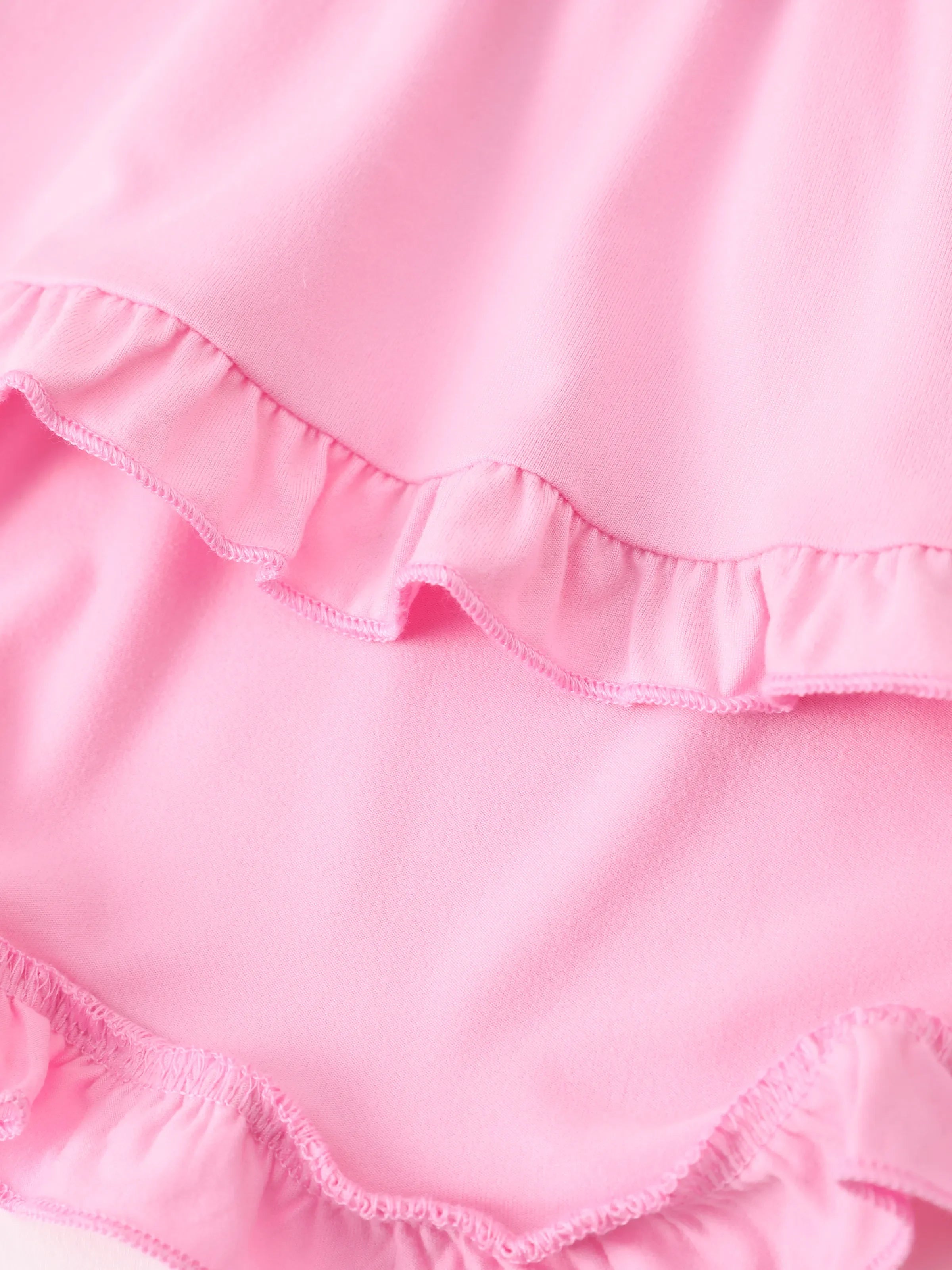 2-piece Kid Girl Bowknot Ruffled Long-sleeves Tee and Flower Allover Print Pants Pink