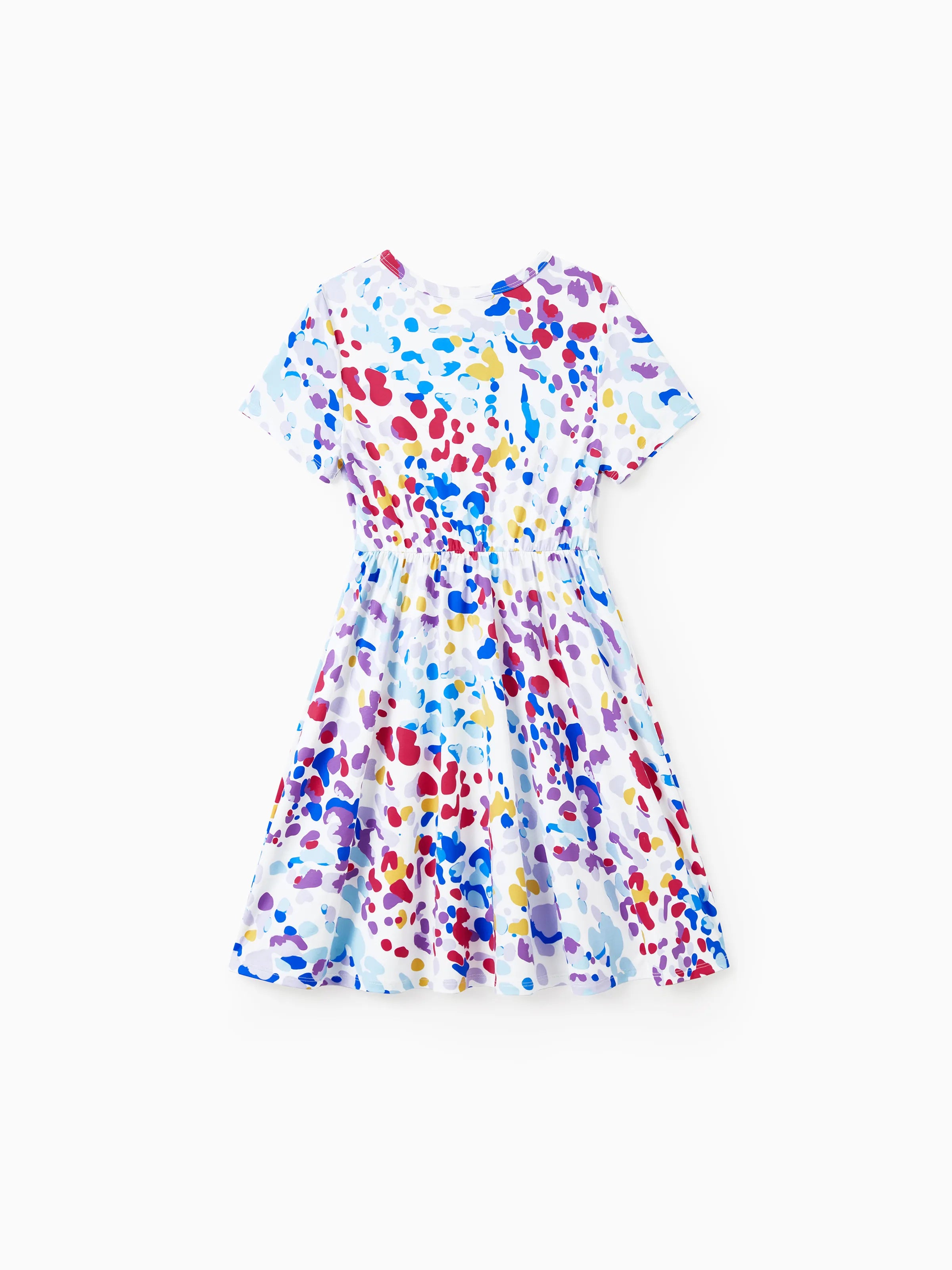 2-Pack Toddler/Kid Girl Printed & Solid Causal Dress Purple