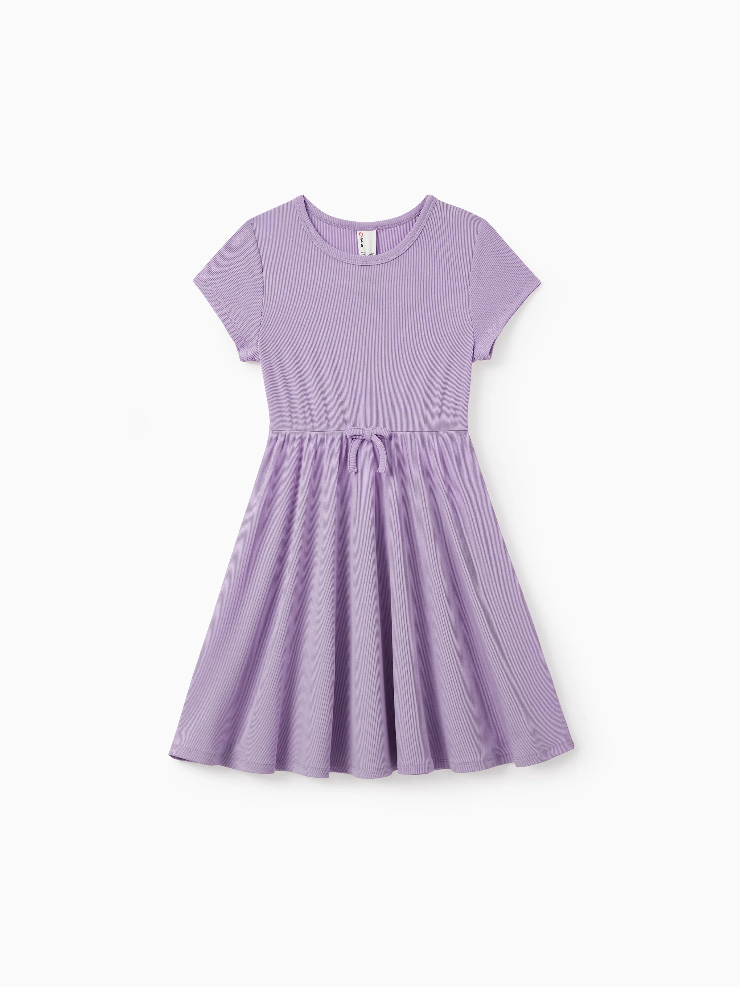 2-Pack Toddler/Kid Girl Printed & Solid Causal Dress Purple