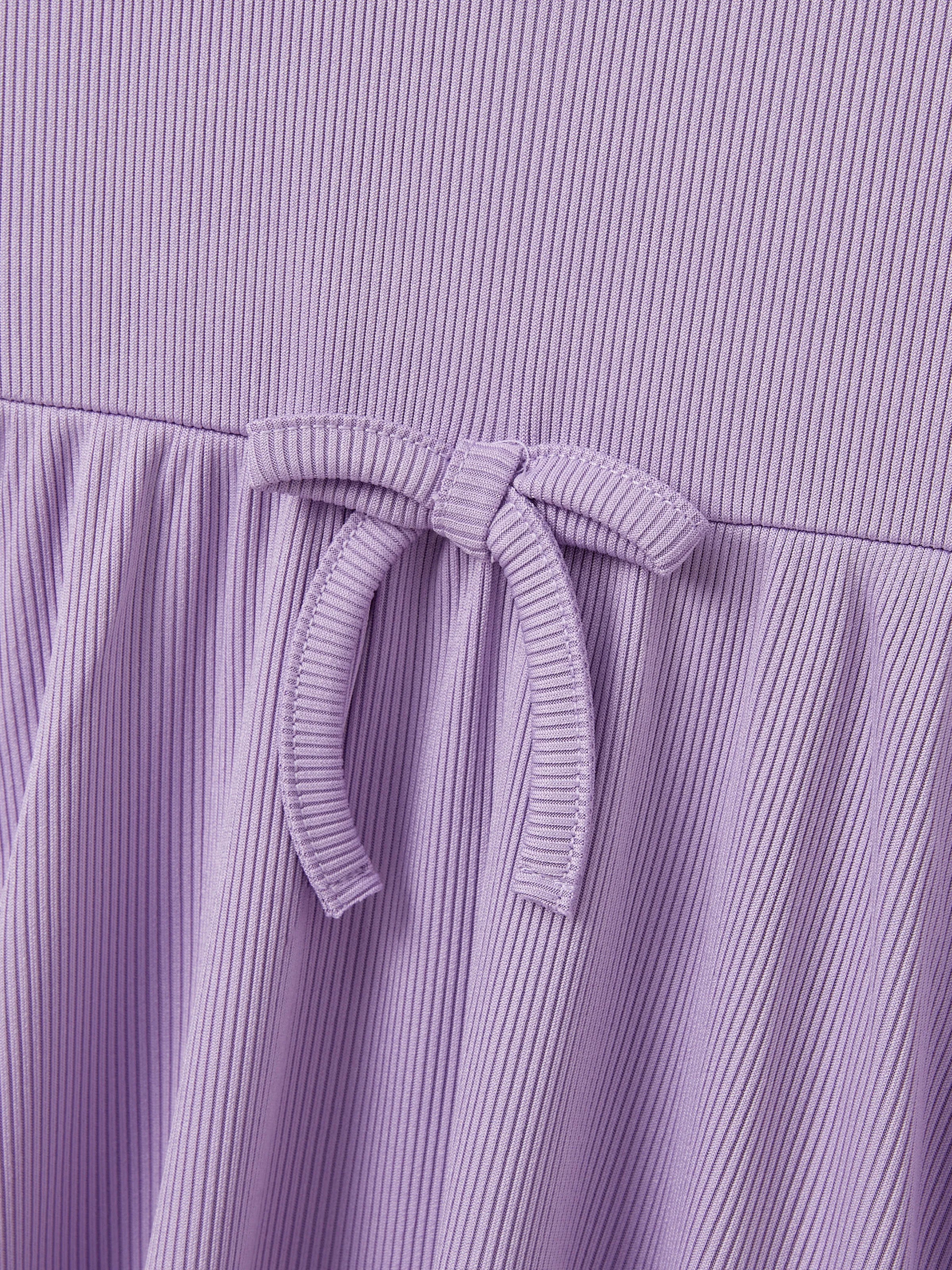 2-Pack Toddler/Kid Girl Printed & Solid Causal Dress Purple