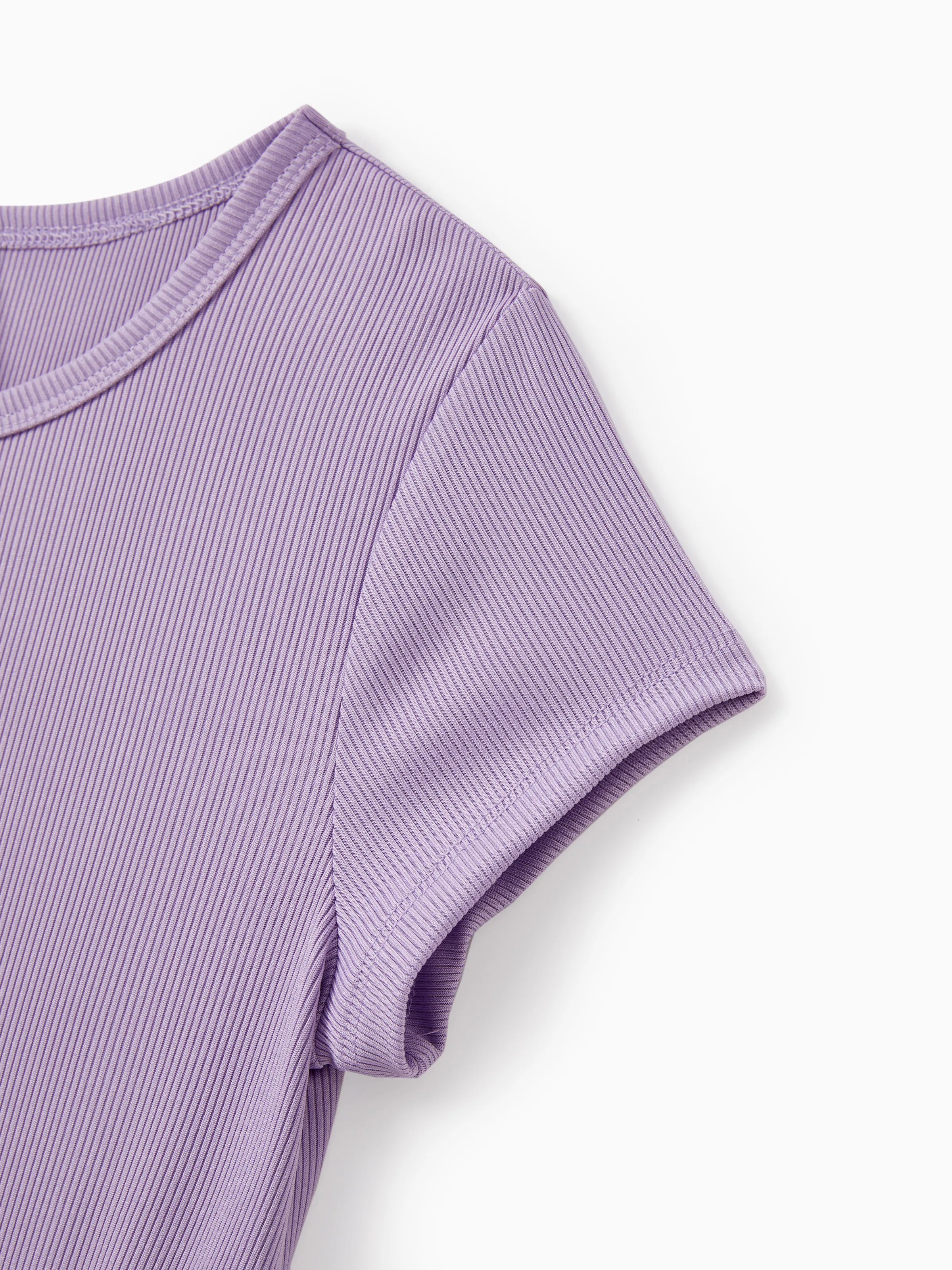 2-Pack Toddler/Kid Girl Printed & Solid Causal Dress Purple