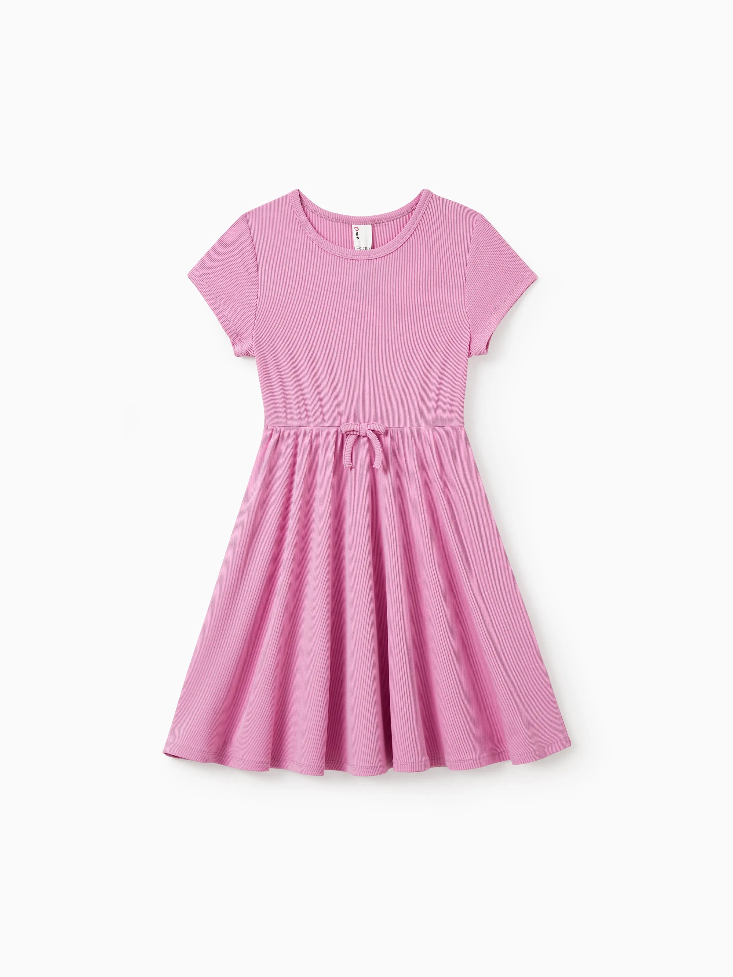 2-Pack Toddler/Kid Girl Printed & Solid Causal Dress Pink