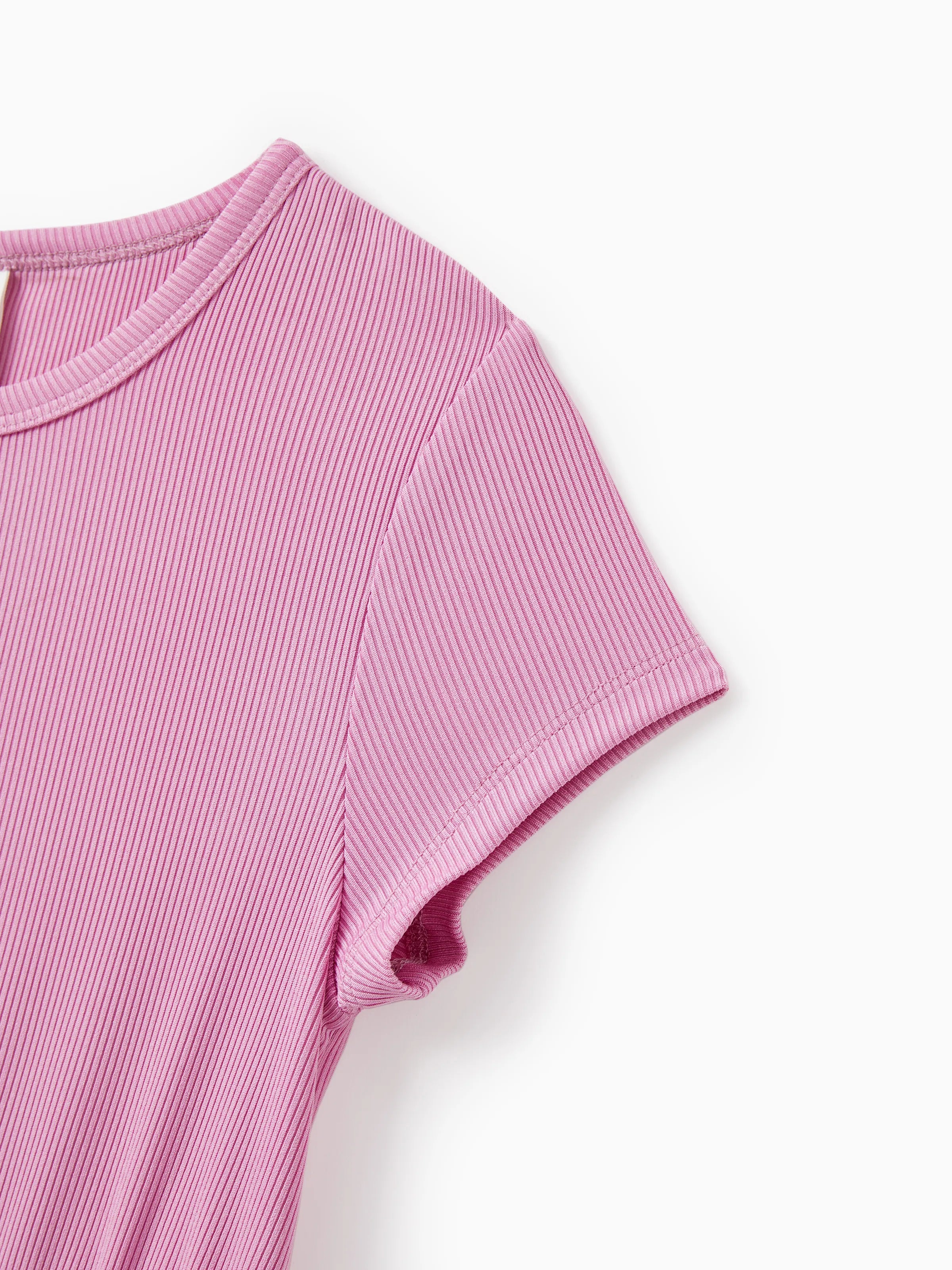 2-Pack Toddler/Kid Girl Printed & Solid Causal Dress Pink