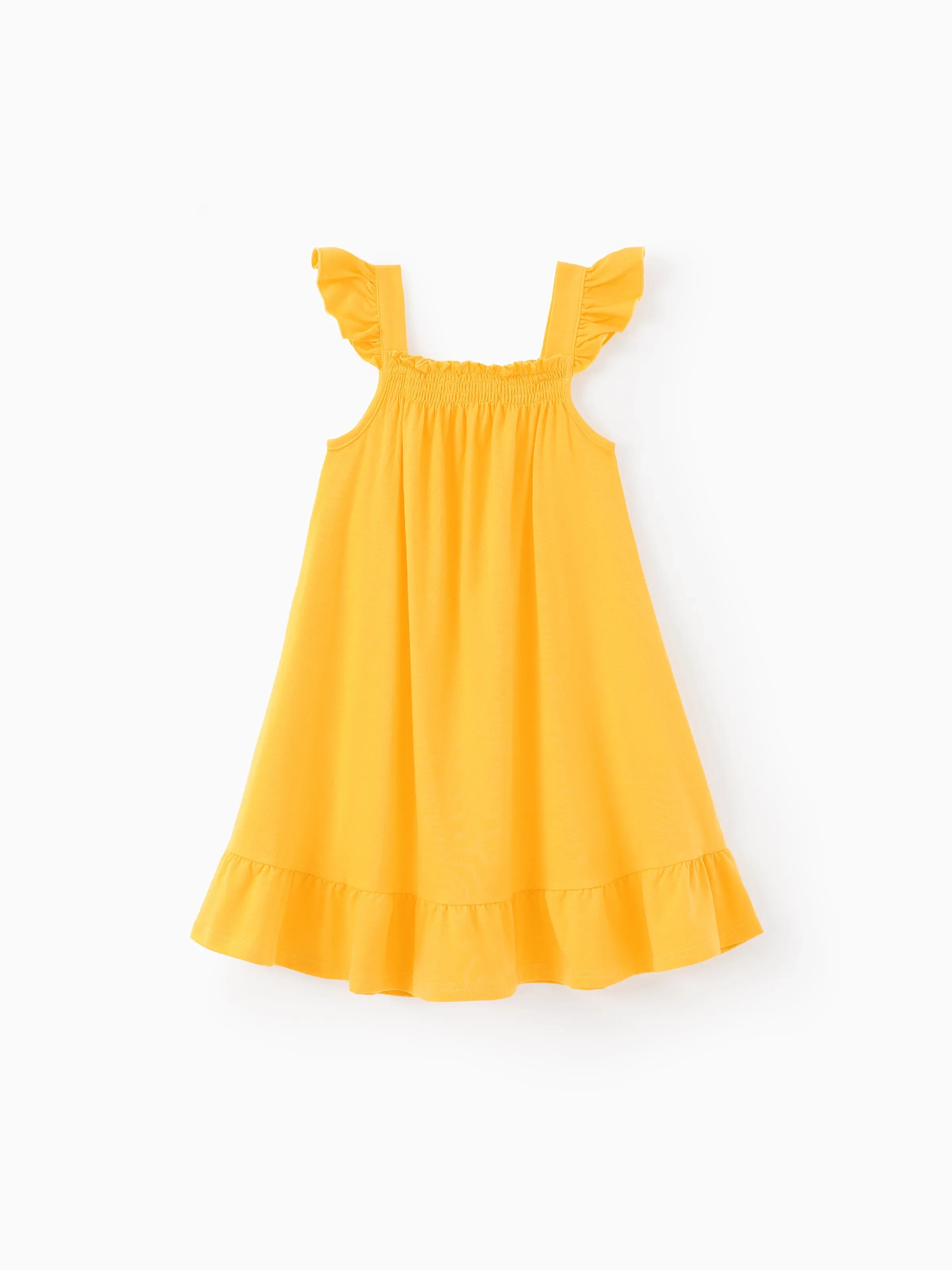 3-Pack Toddler/Kid Girl Childlike Flutter-sleeve Dresses Ginger