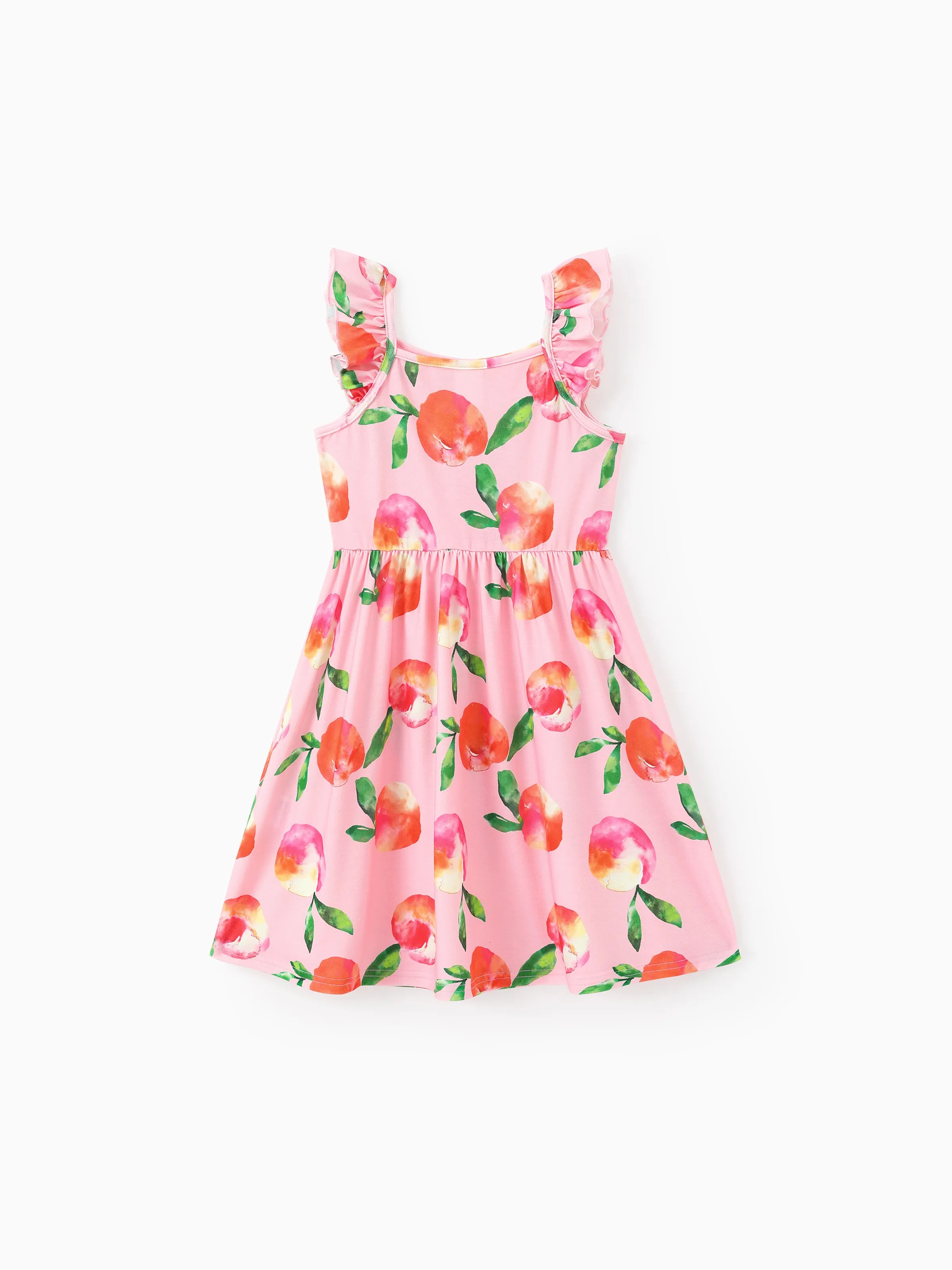 3-Pack Toddler/Kid Girl Childlike Flutter-sleeve Dresses Ginger