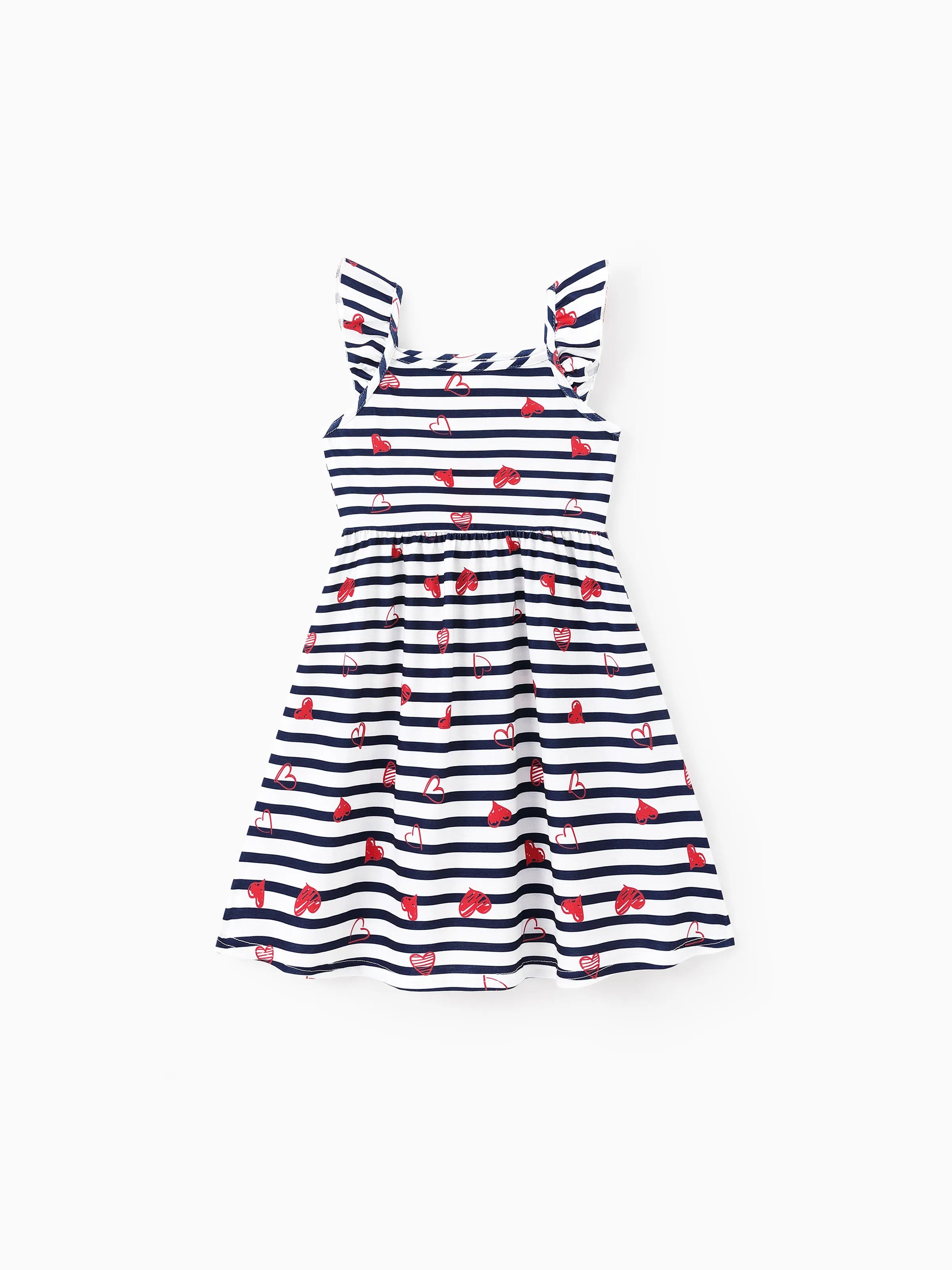 3-Pack Toddler/Kid Girl Childlike Flutter-sleeve Dresses Hot Pink