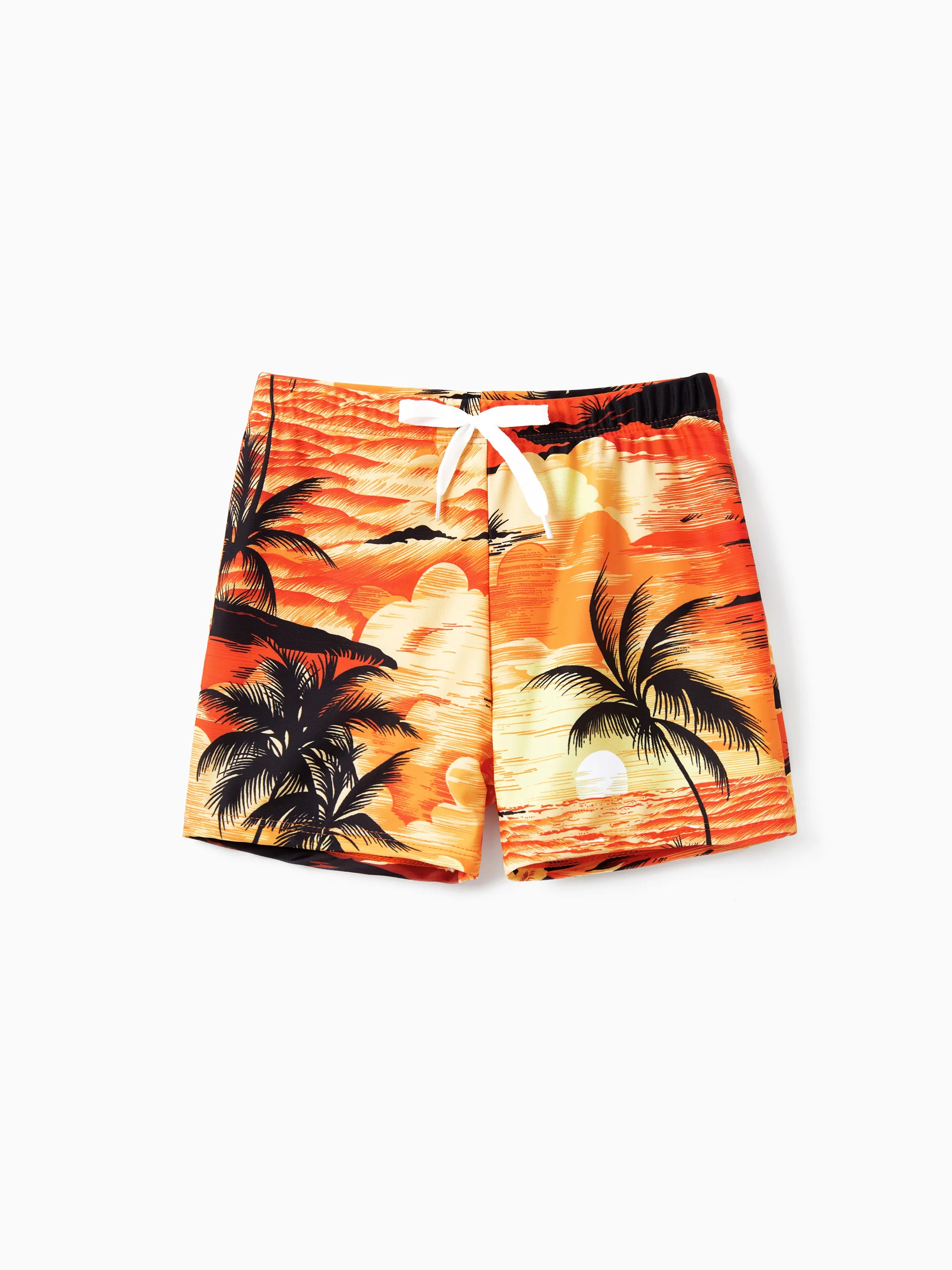 Tropical Hawaiian Swimsuits for Family Matching Swimwear Orange