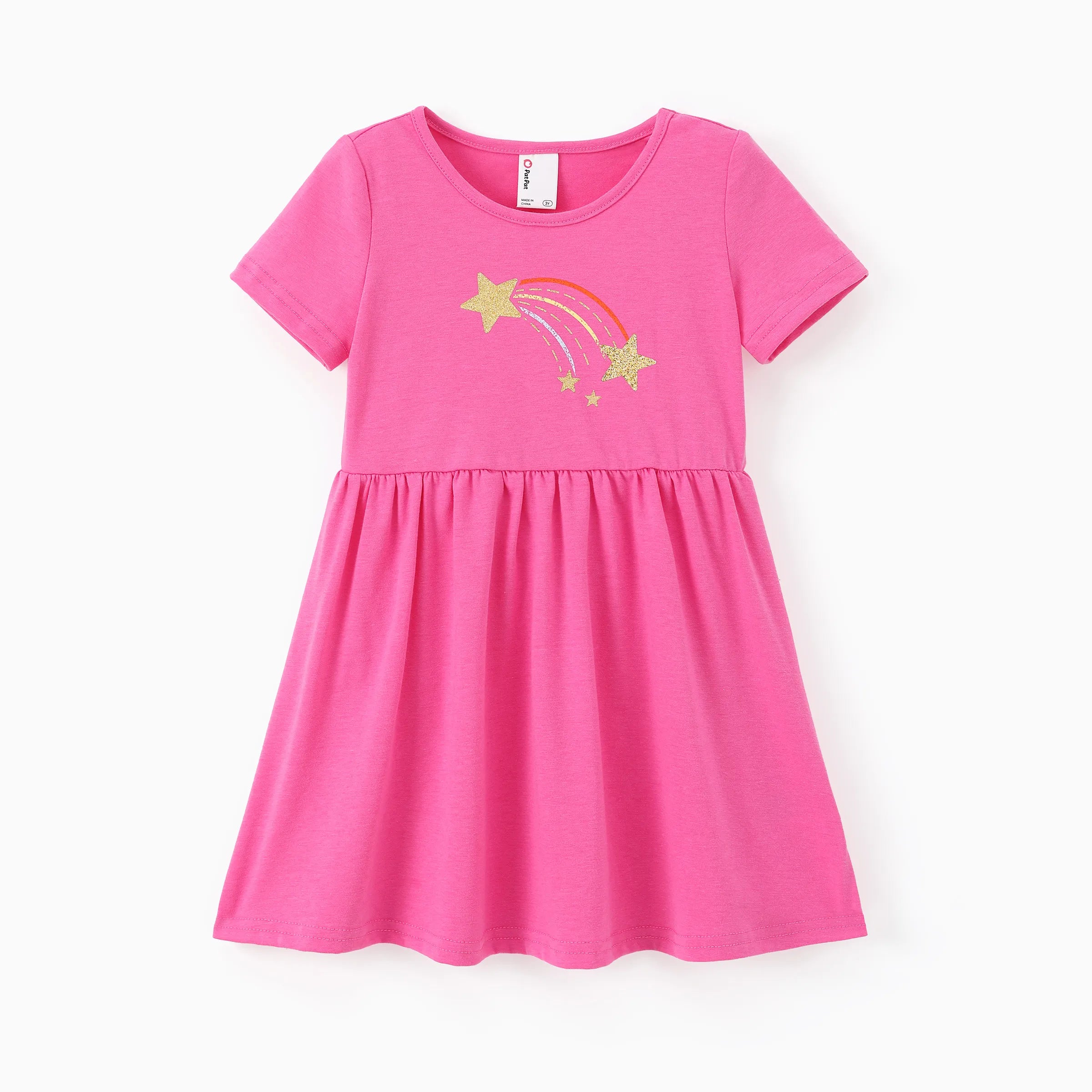 3-Pack Toddler Girl Childlike Printed Dresses Pink