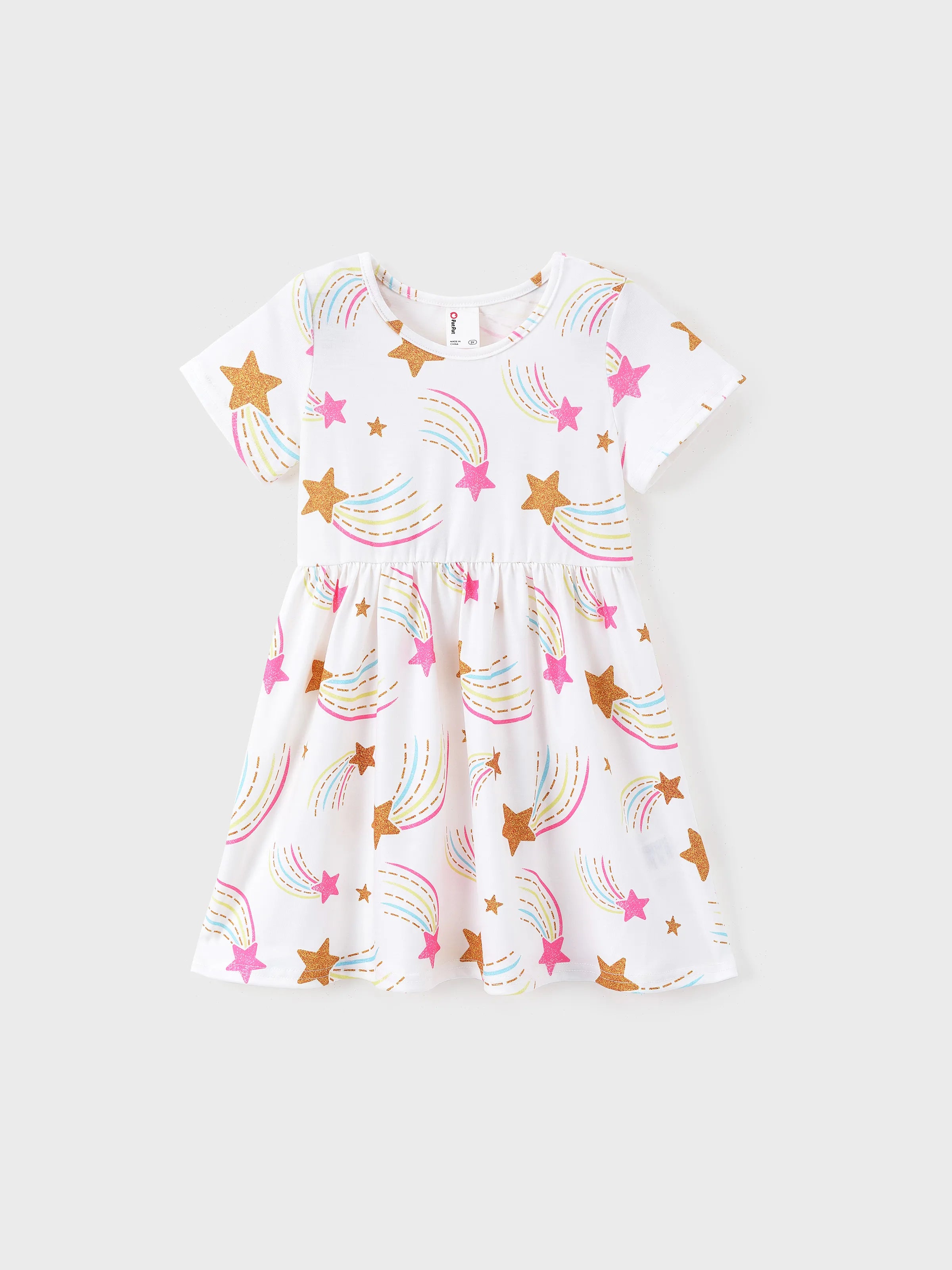 3-Pack Toddler Girl Childlike Printed Dresses Pink