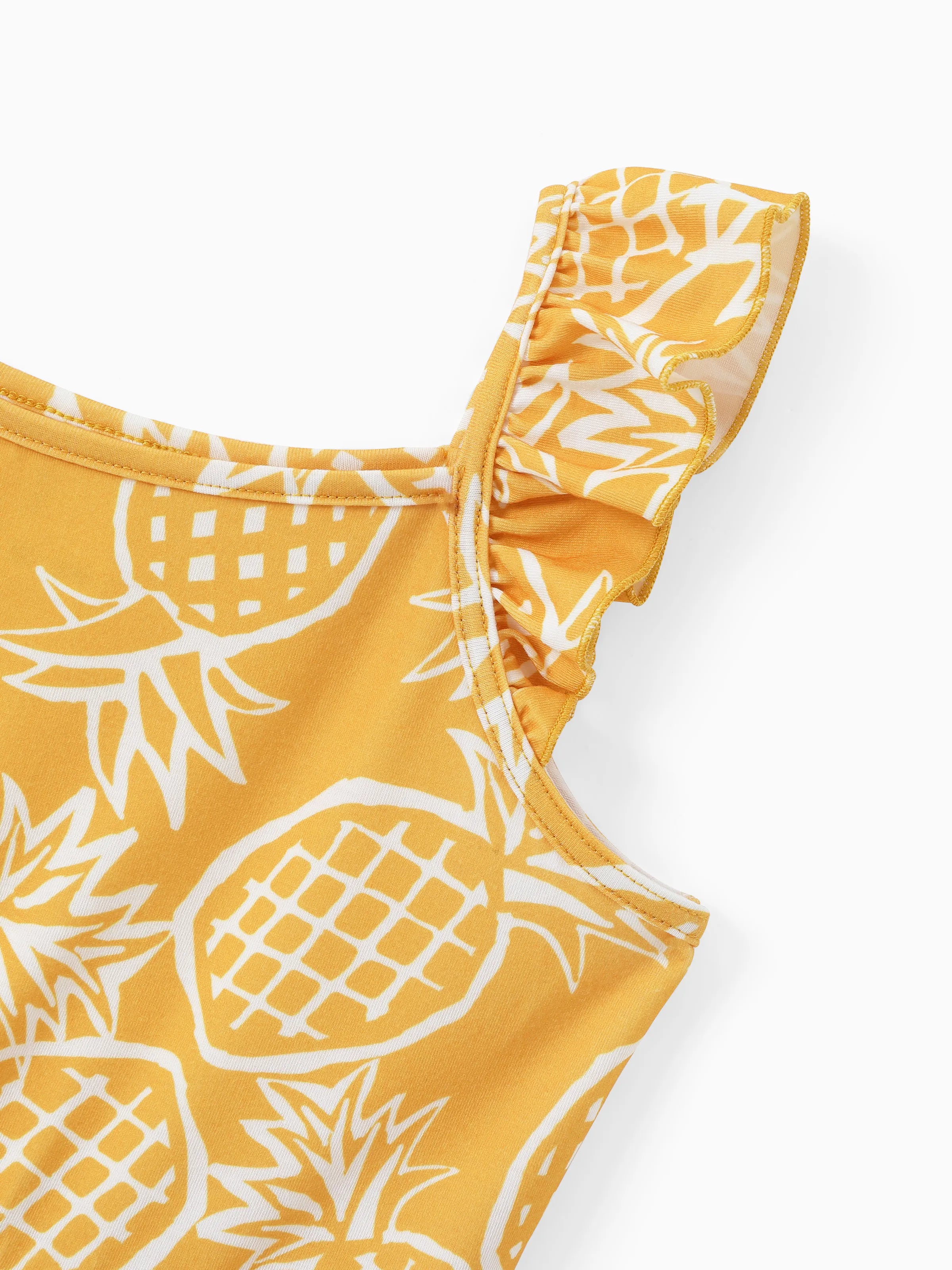 3-Pack Toddler/Kid Girl Childlike Flutter-sleeve Dresses Light Green