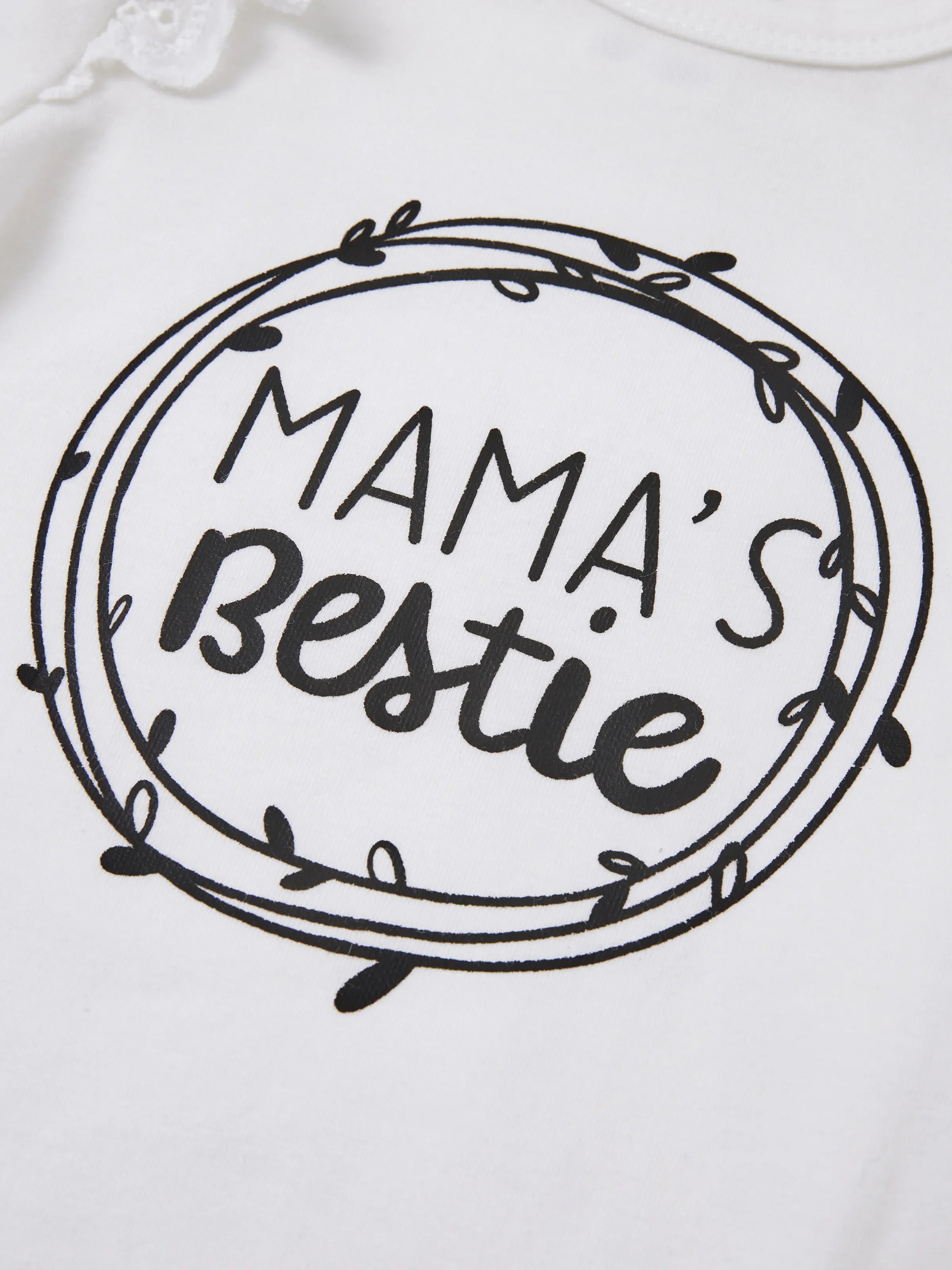 3-Piece Baby Girl Letter Print Romper and Polka dots Shorts and Headband Set Black