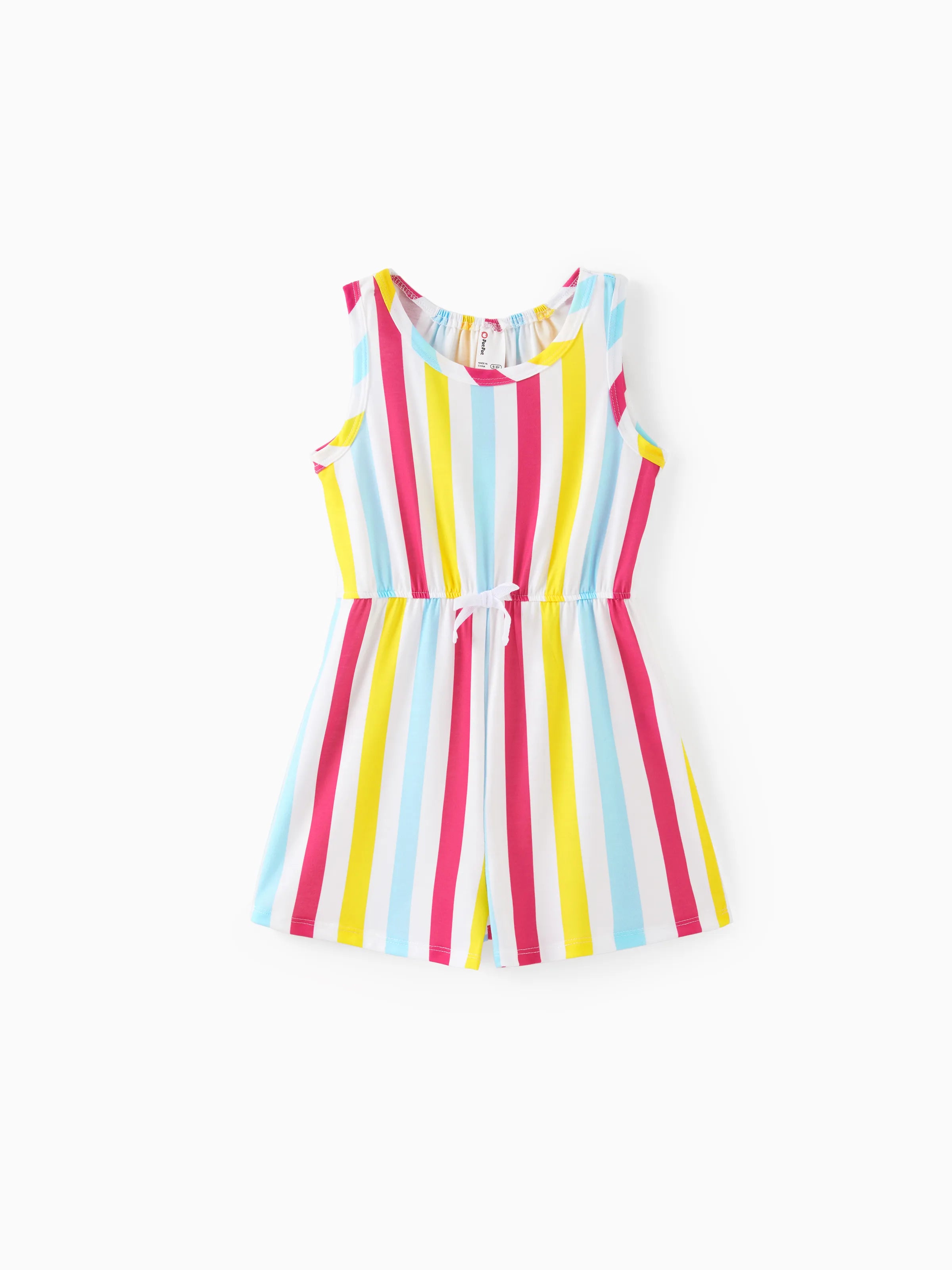 3-Pack Kid Girl Childlike Sleeveless Jumpsuits Multi-color