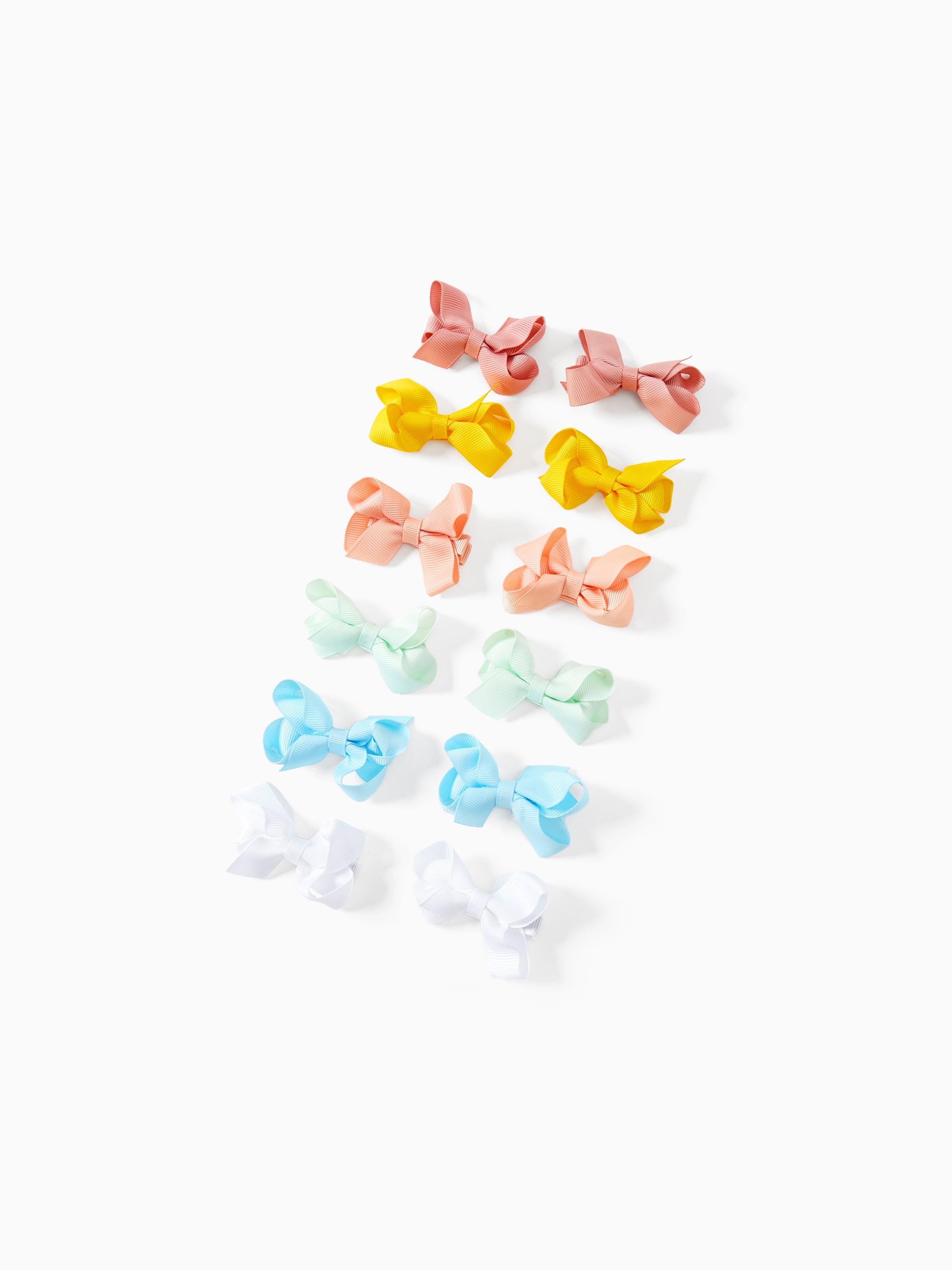 12-pack Bow Knot Decor Hair Clip for Girls (Multi Color Available) Multi-color